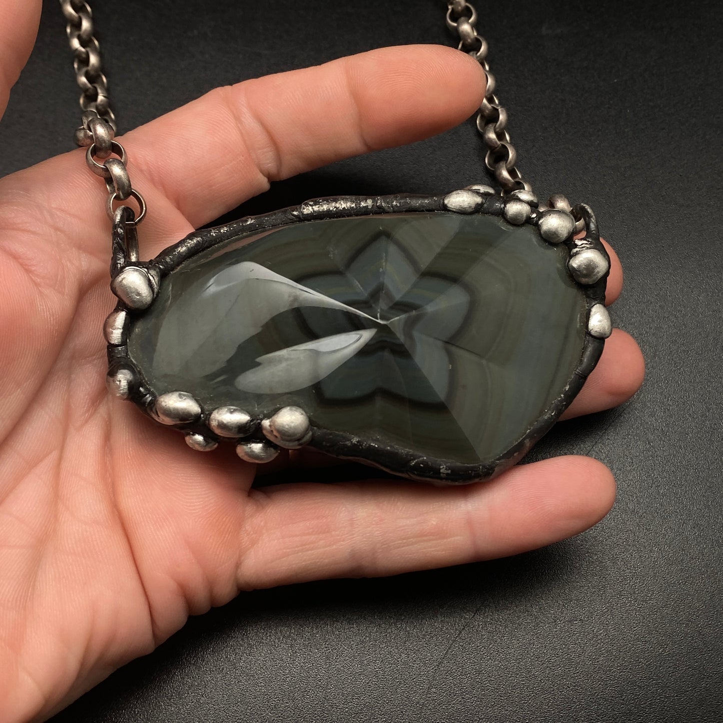 Superstar ~ Rainbow Obsidian Star Necklace