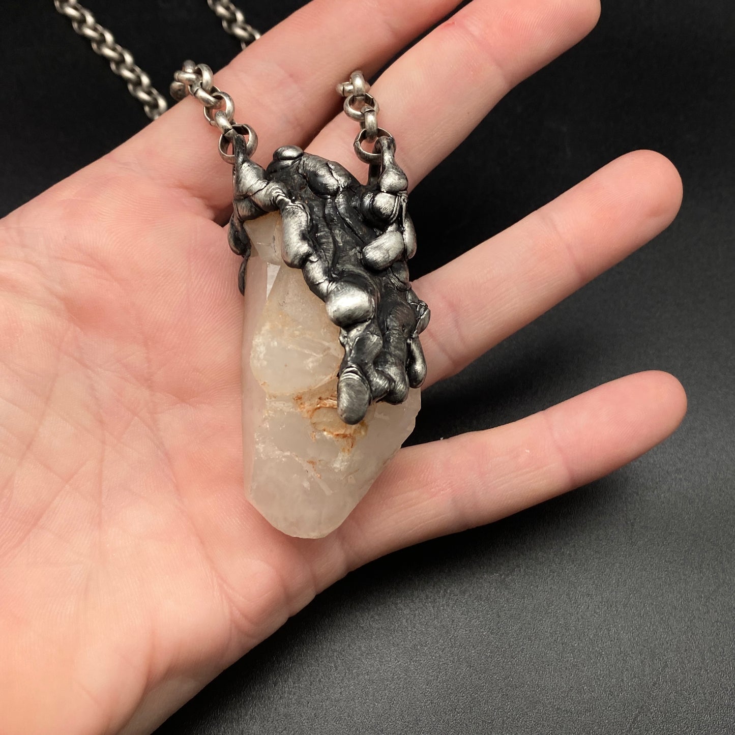 Twin Creek ~ Arkansas Quartz Point Necklace