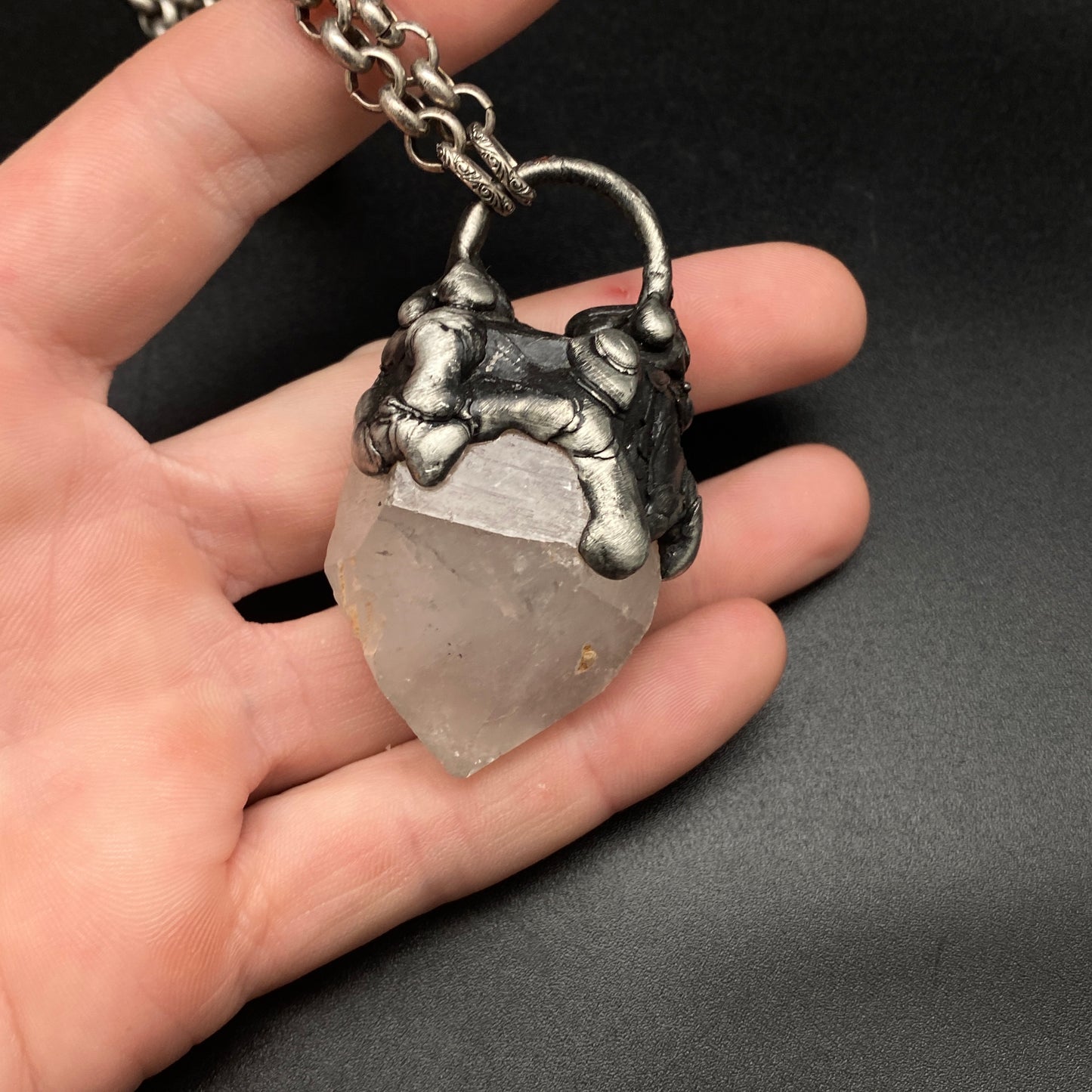 Twin Creek ~ Arkansas Quartz Point Necklace