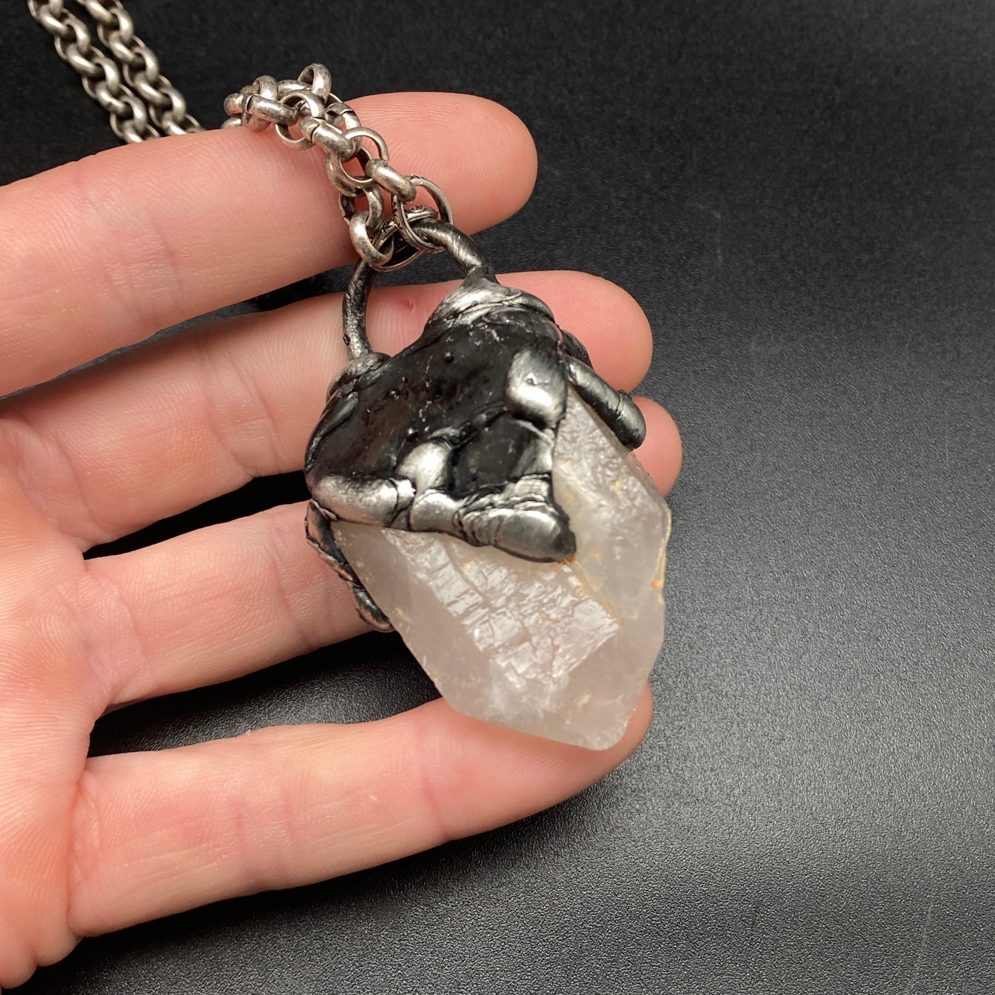 Twin Creek ~ Arkansas Quartz Point Necklace
