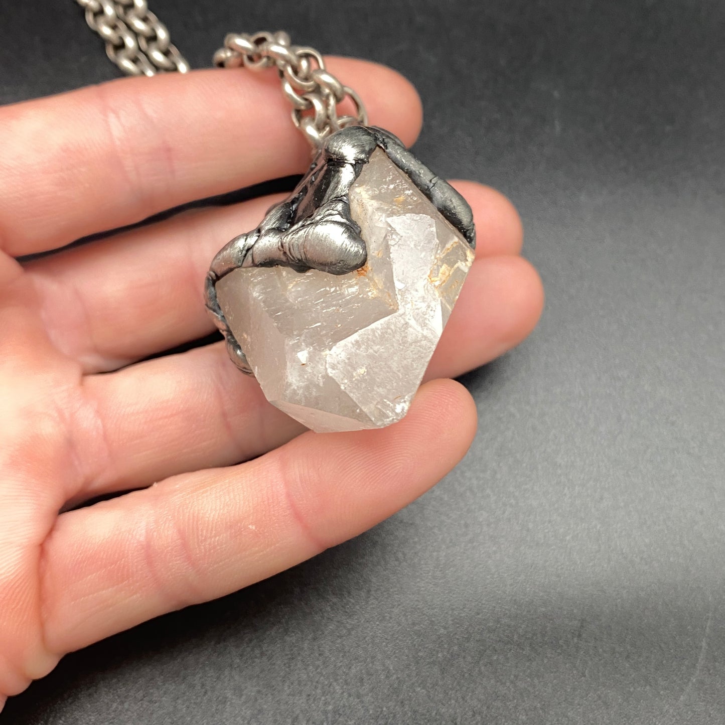 Twin Creek ~ Arkansas Quartz Point Necklace