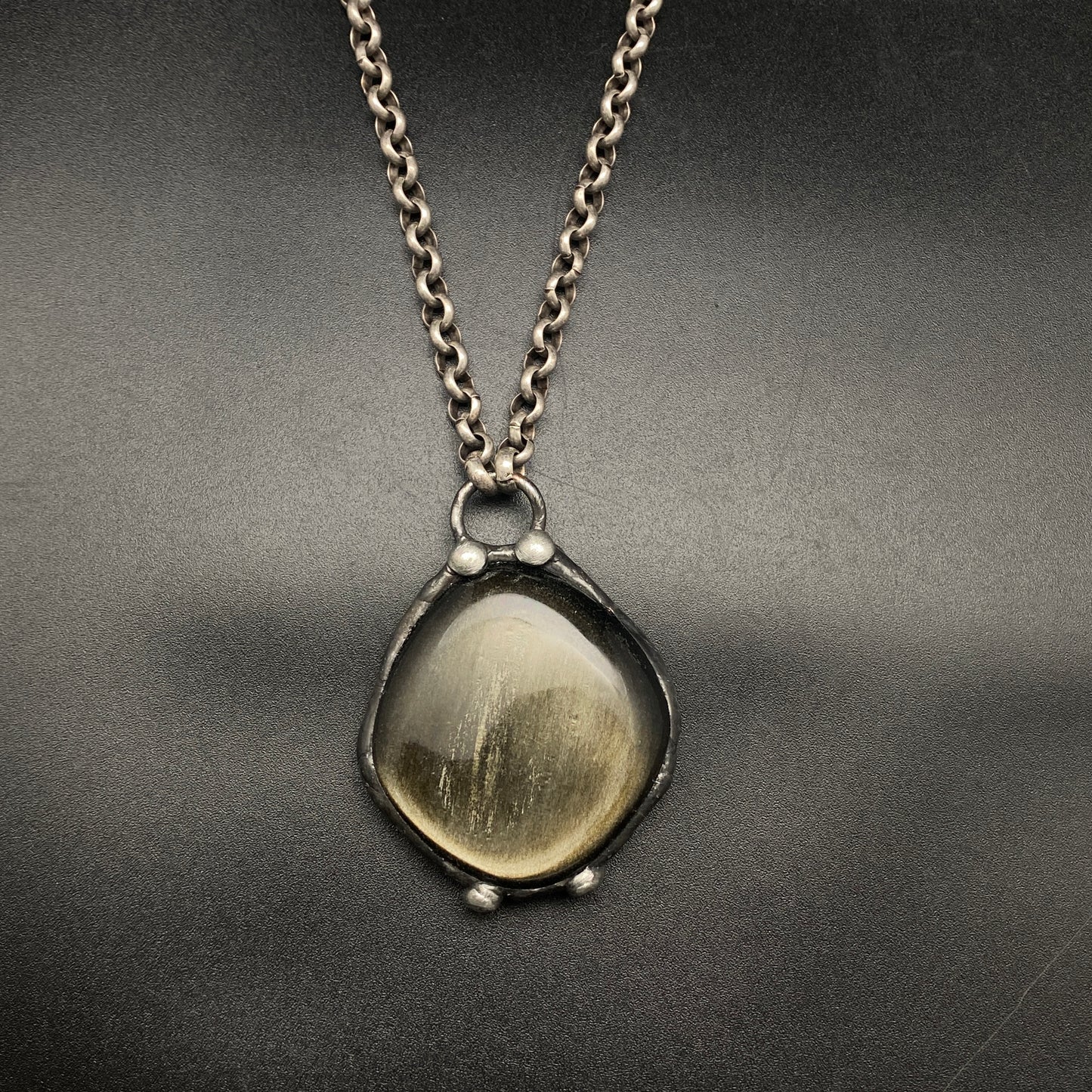 Glow Up ~ Golden Obsidian Nugget Necklace