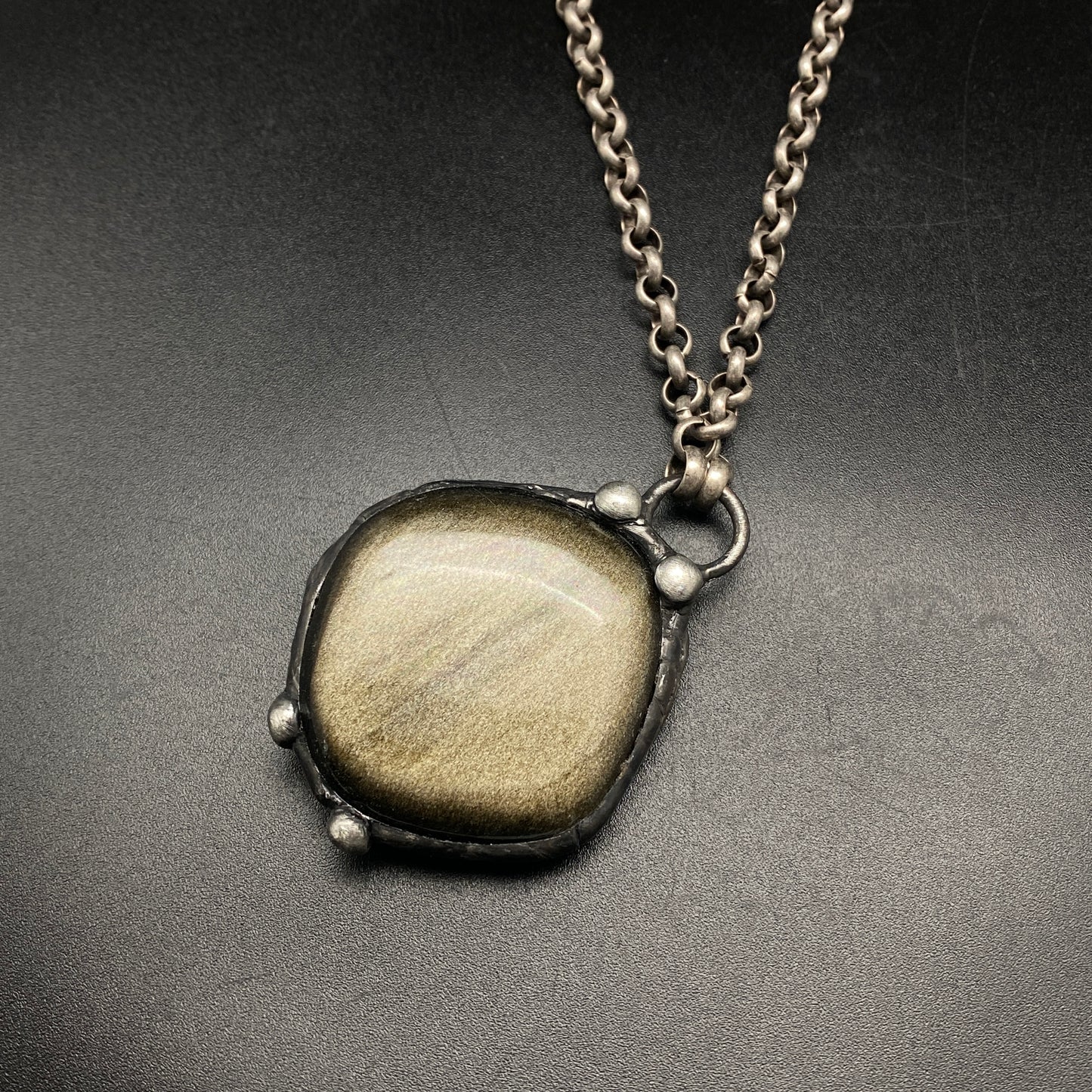 Glow Up ~ Golden Obsidian Nugget Necklace