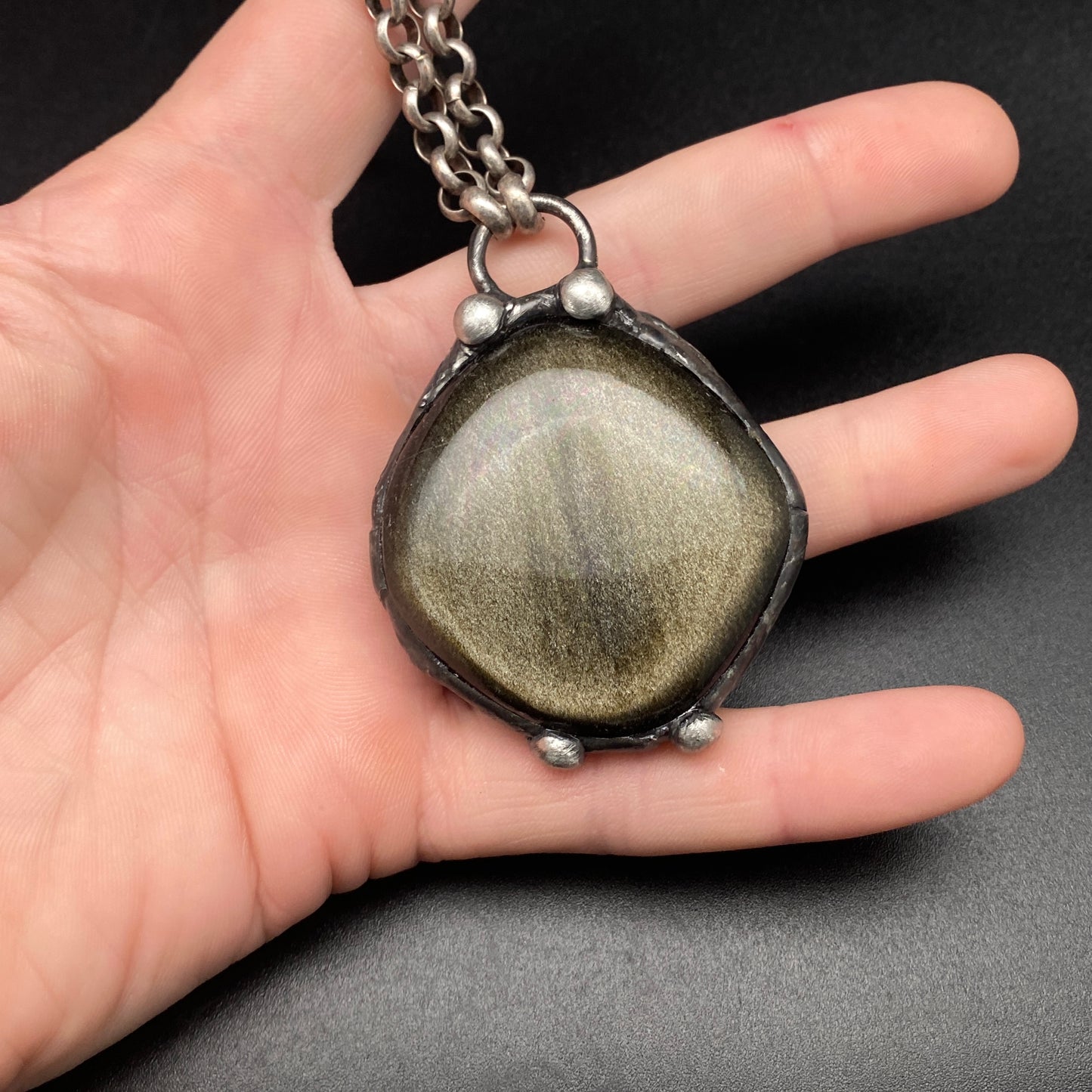 Glow Up ~ Golden Obsidian Nugget Necklace