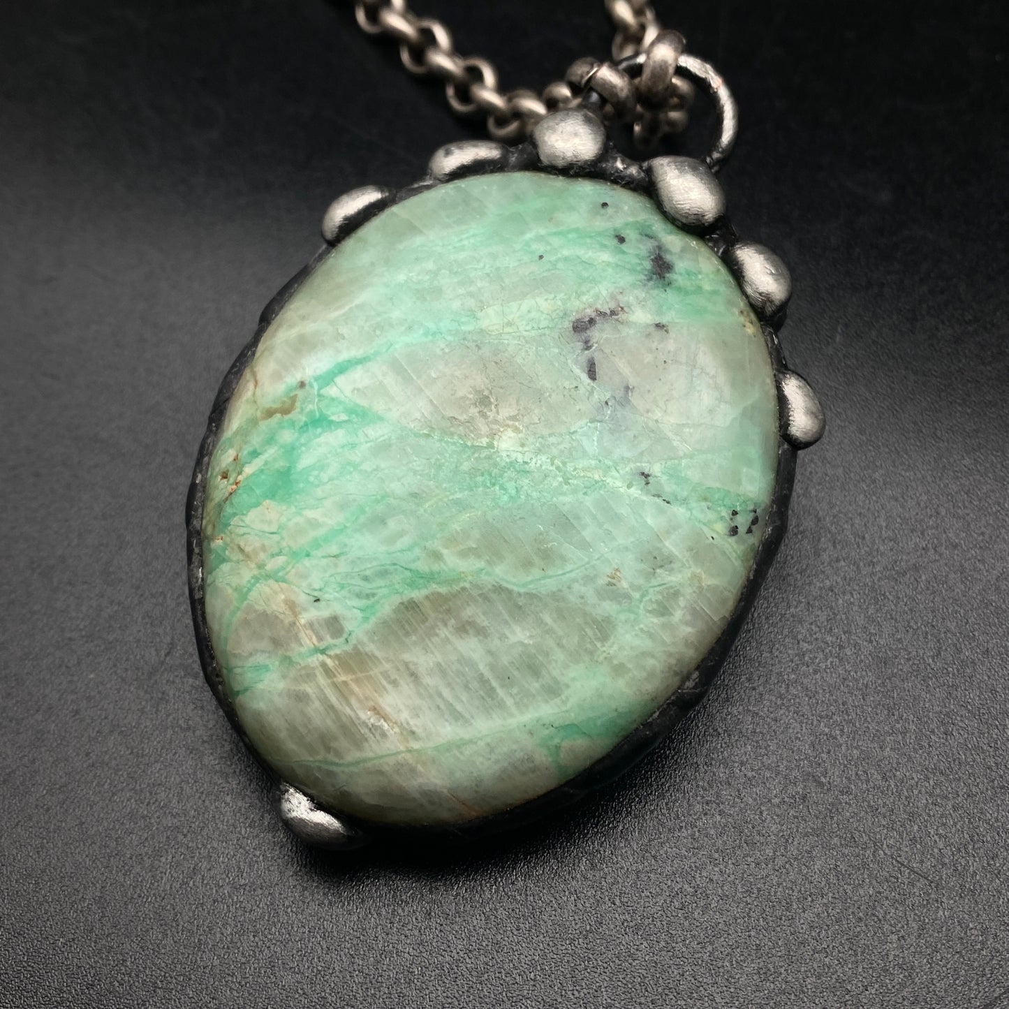 Lush ~ Green Kiwi Jasper Orb Necklace
