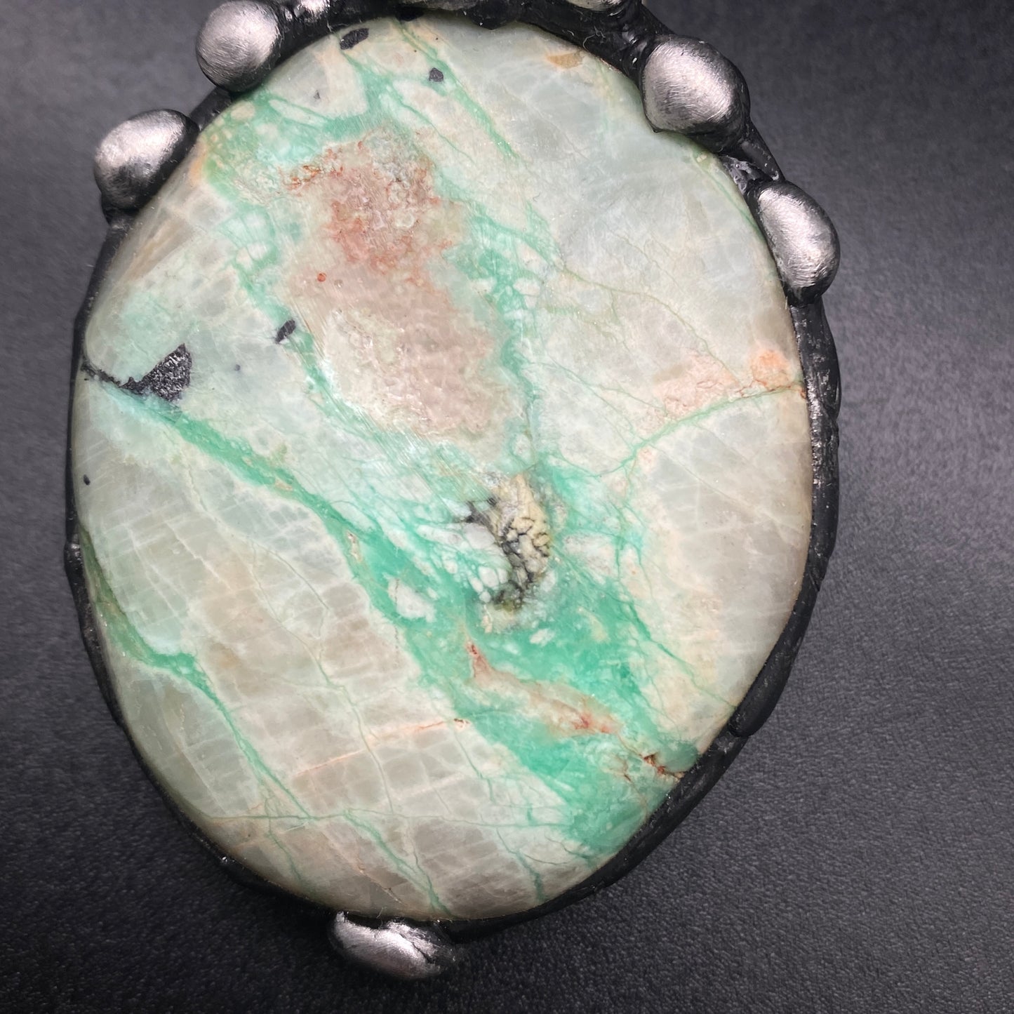 Lush ~ Green Kiwi Jasper Orb Necklace