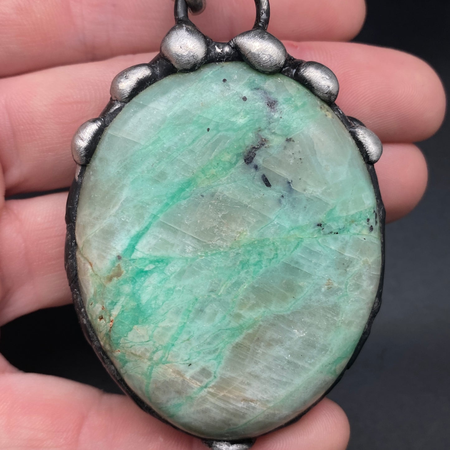 Lush ~ Green Kiwi Jasper Orb Necklace