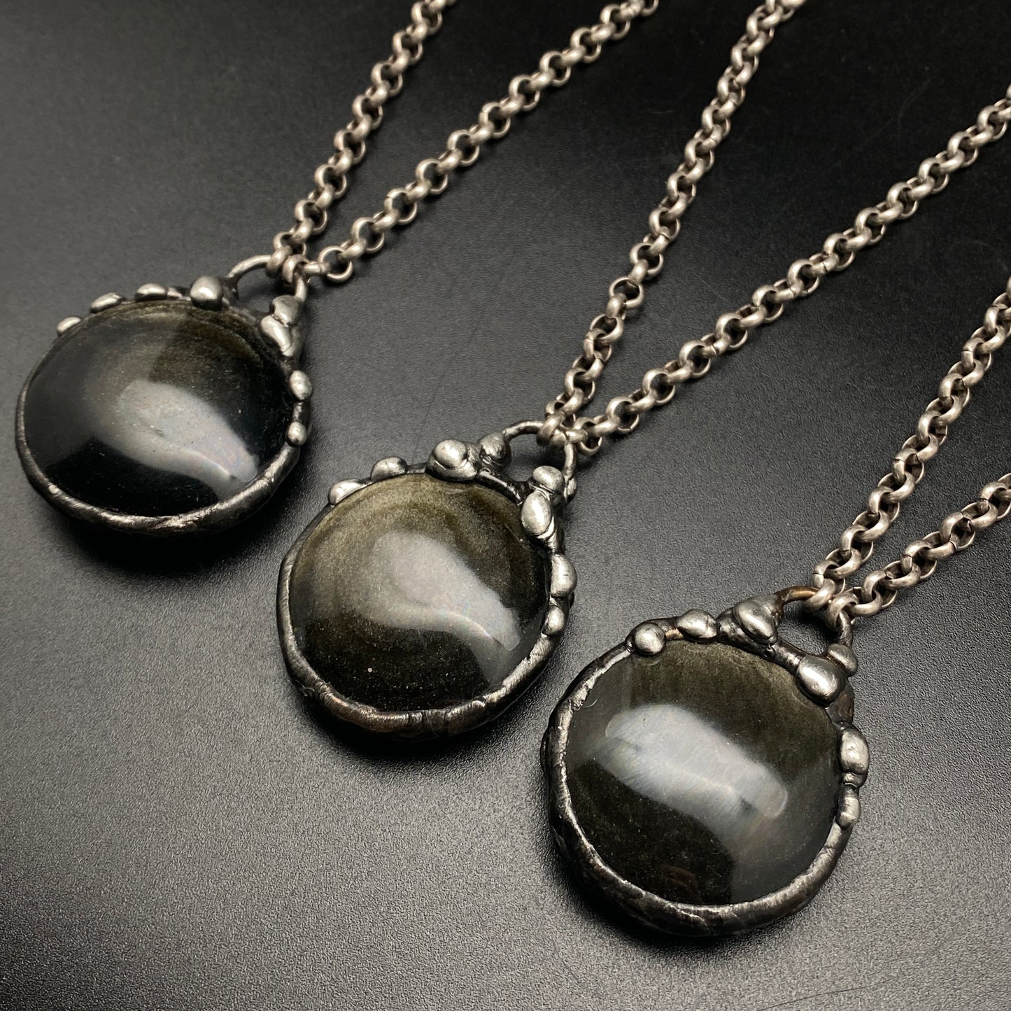Glow Up ~ Golden Obsidian Disc Necklace