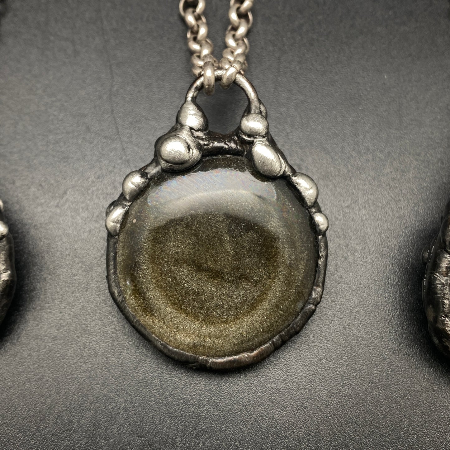 Glow Up ~ Golden Obsidian Disc Necklace