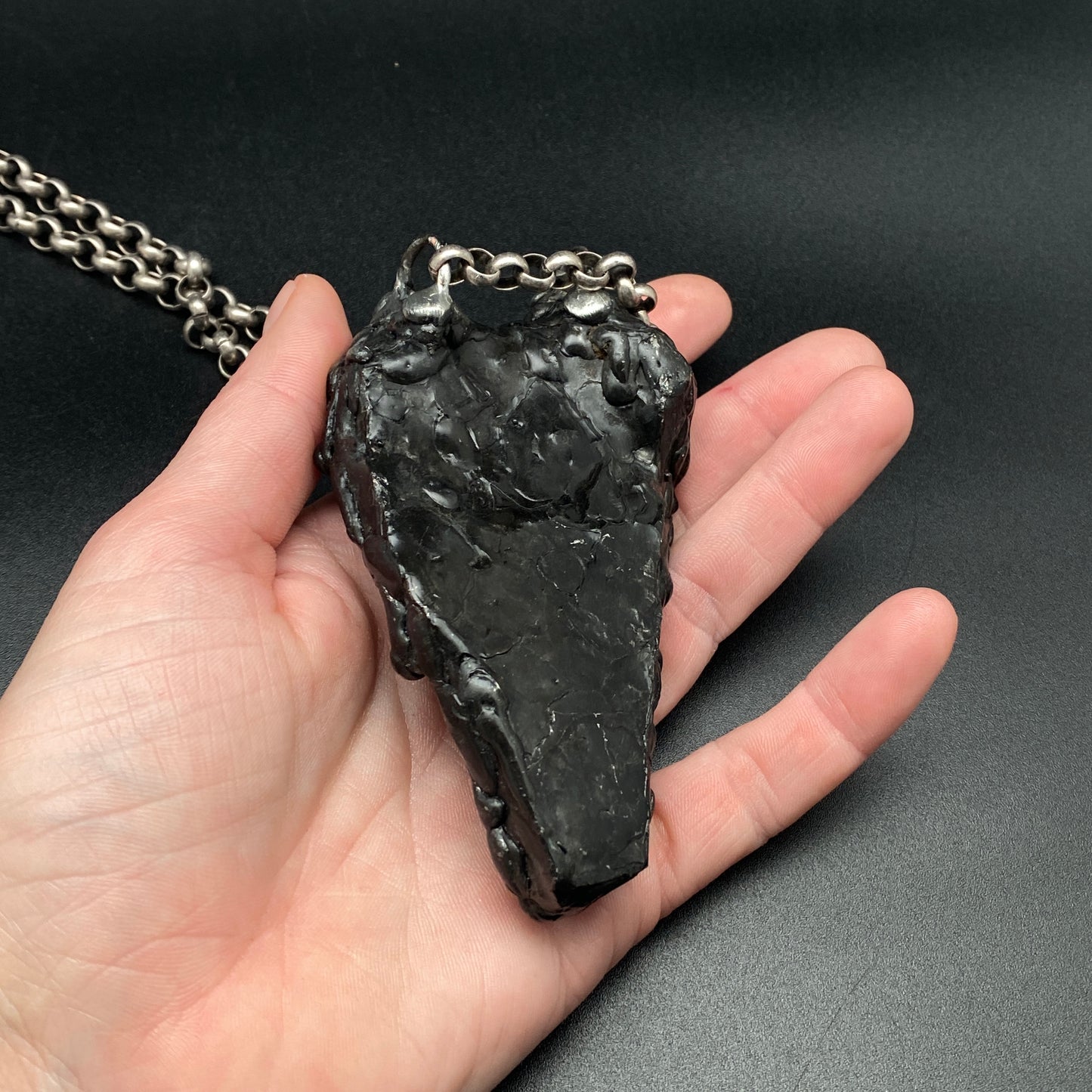 Into The Deep ~ Black Rainbow Amethyst Druzy Crystal Necklace