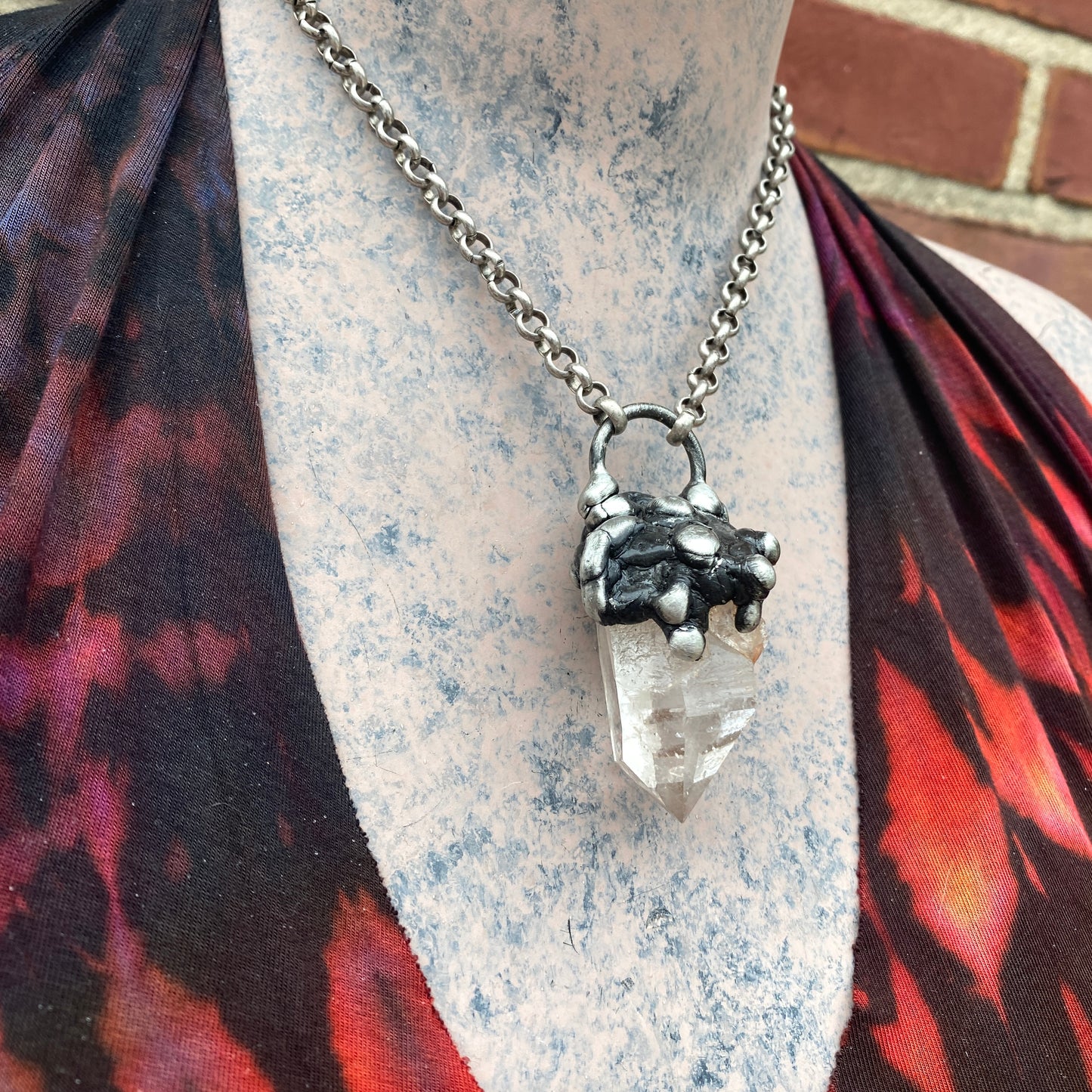 Twin Creek ~ Arkansas Quartz Point Necklace