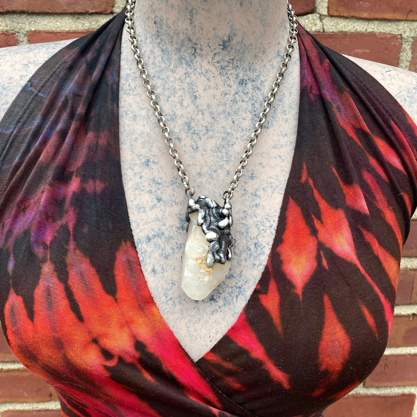 Twin Creek ~ Arkansas Quartz Point Necklace