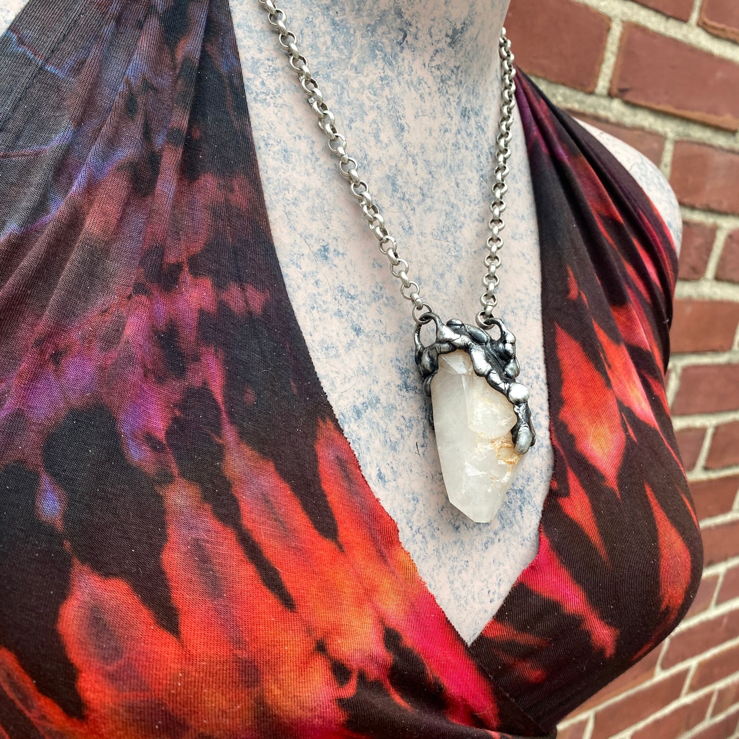 Twin Creek ~ Arkansas Quartz Point Necklace