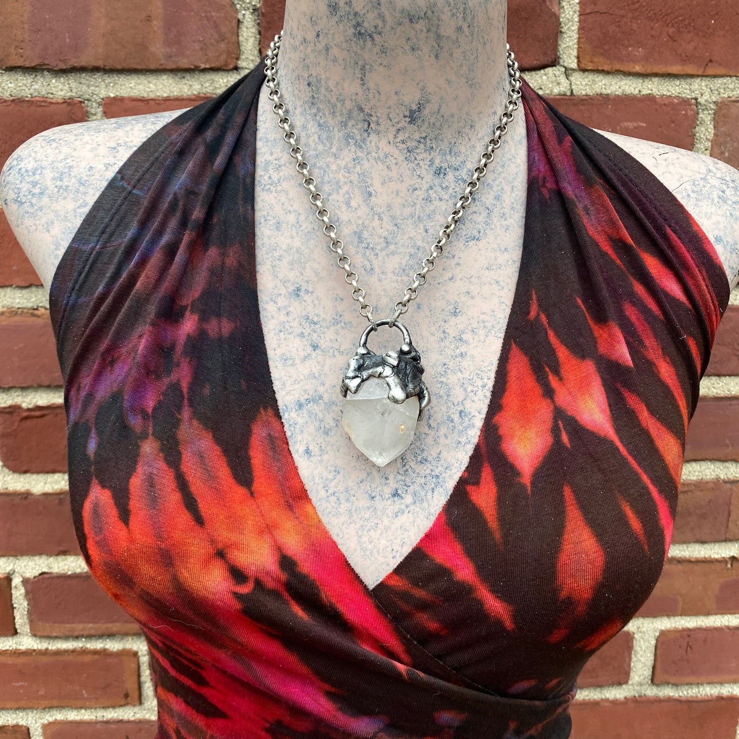 Twin Creek ~ Arkansas Quartz Point Necklace
