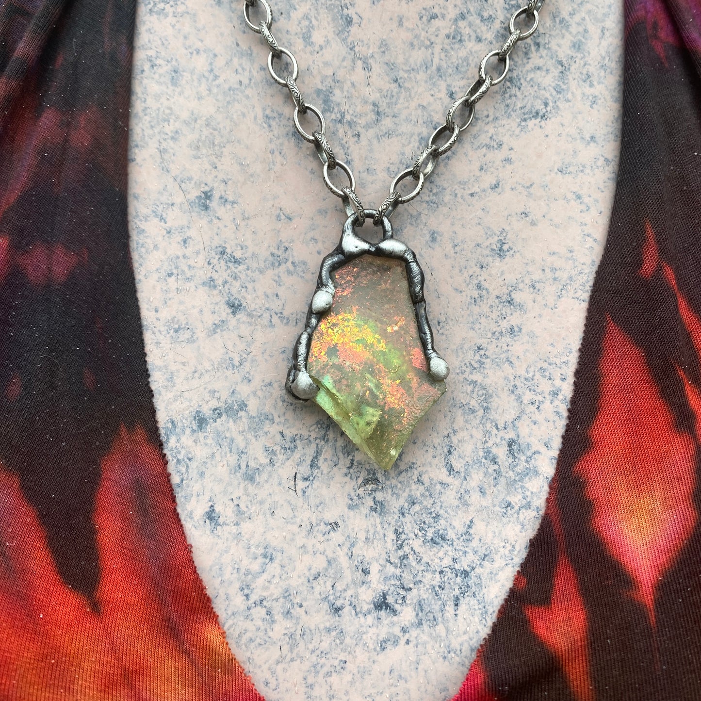 Fire ~ Ancient Roman Glass Necklace