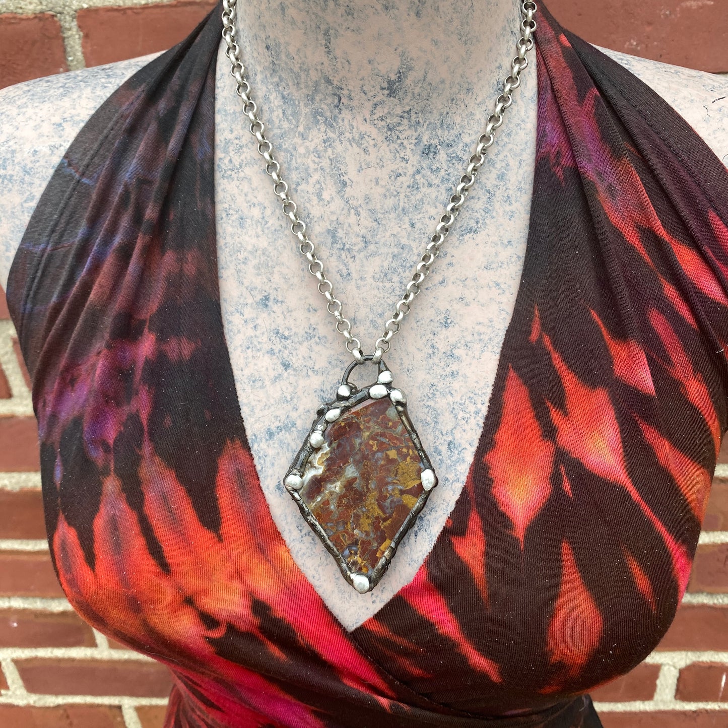Plume ~ Red Plume Agate Necklace