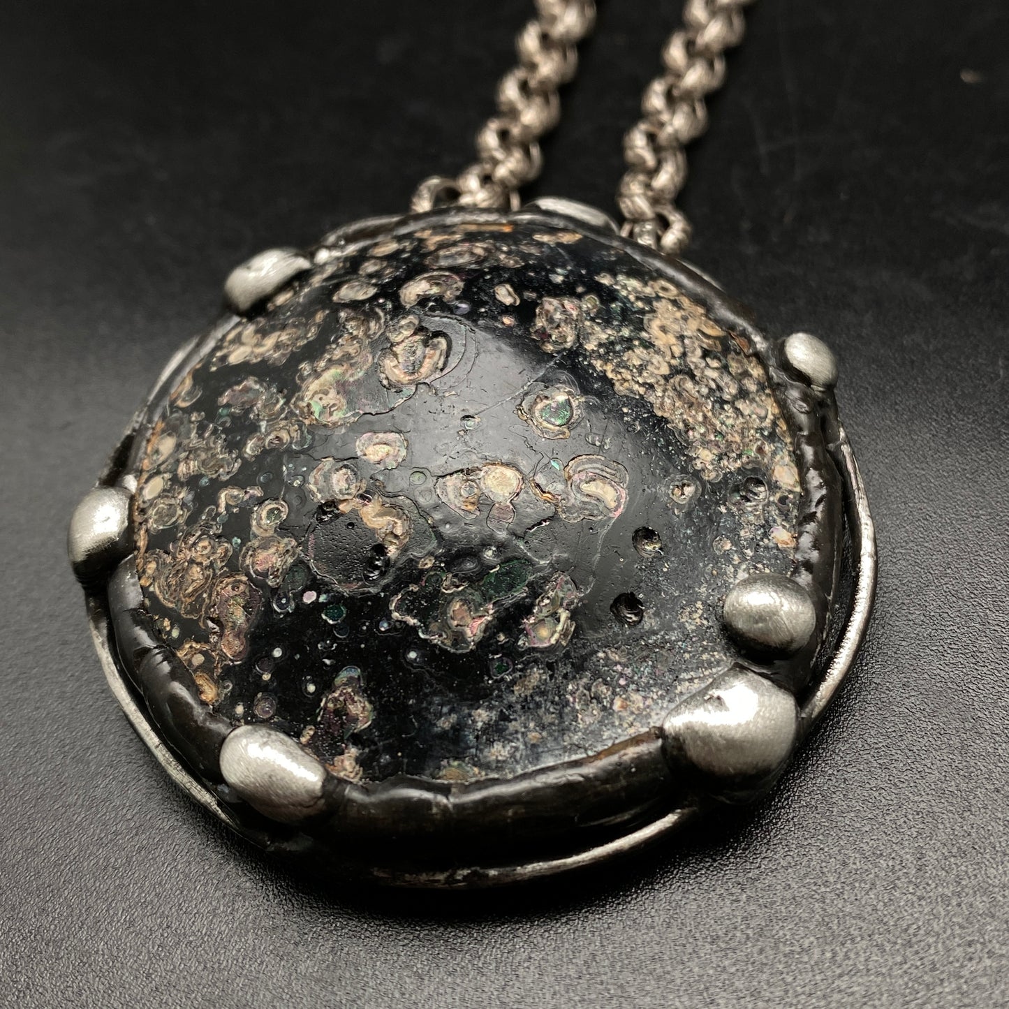Jericho ~ Ancient Roman Glass Disc Necklace
