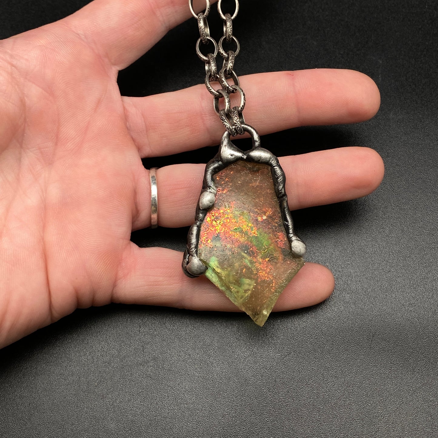 Fire ~ Ancient Roman Glass Necklace
