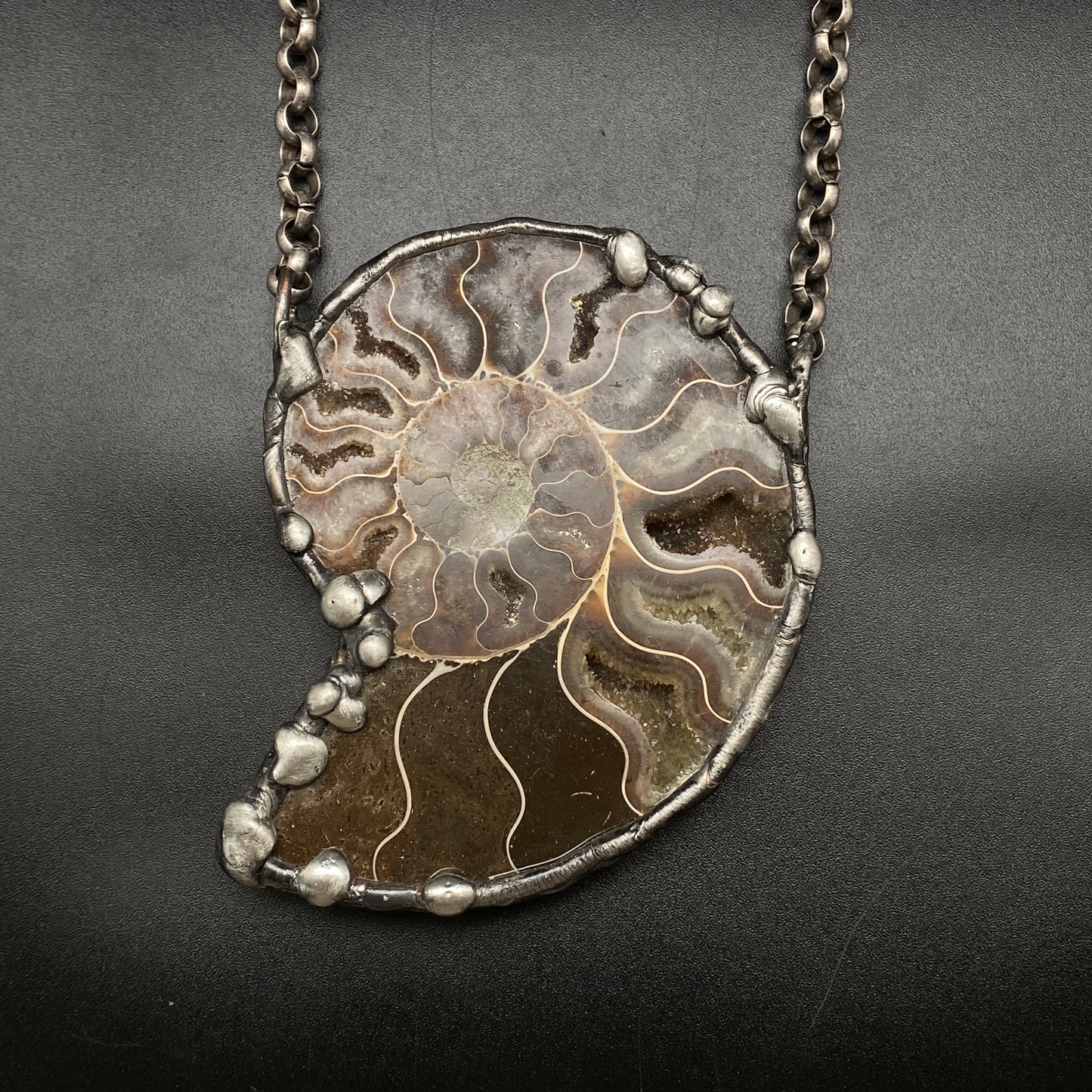Fibonacci ~ Fossil Ammonite Necklace