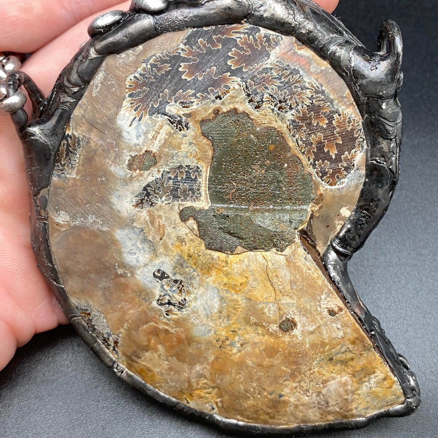 Fibonacci ~ Fossil Ammonite Necklace