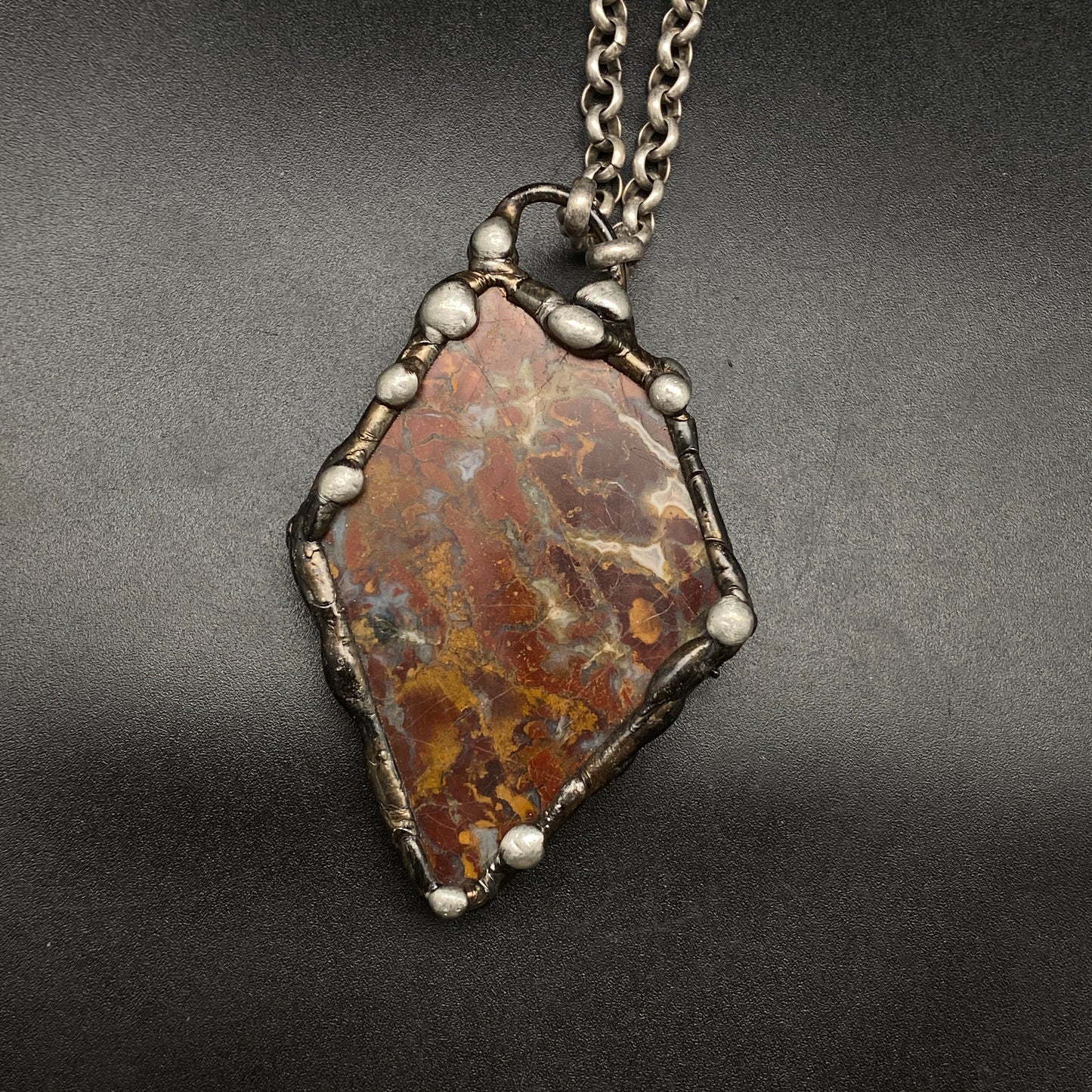 Plume ~ Red Plume Agate Necklace