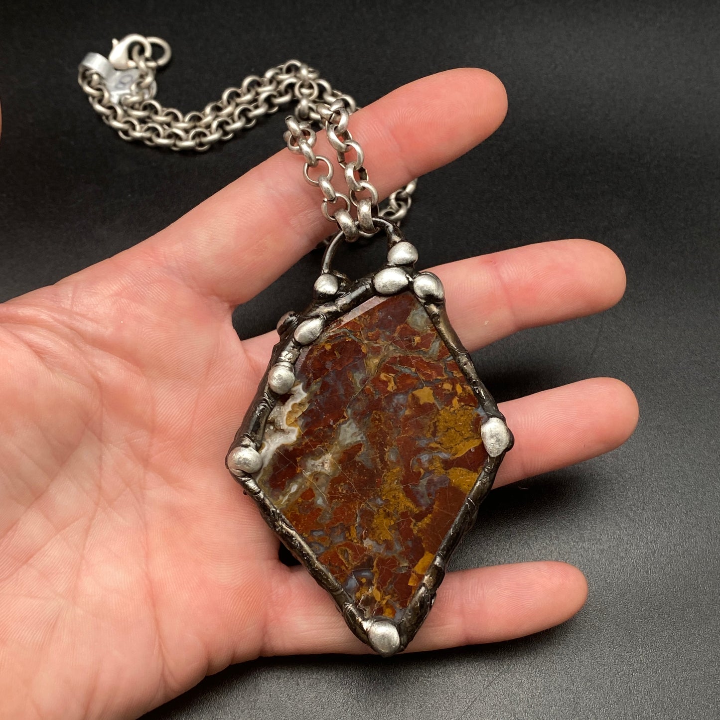 Plume ~ Red Plume Agate Necklace