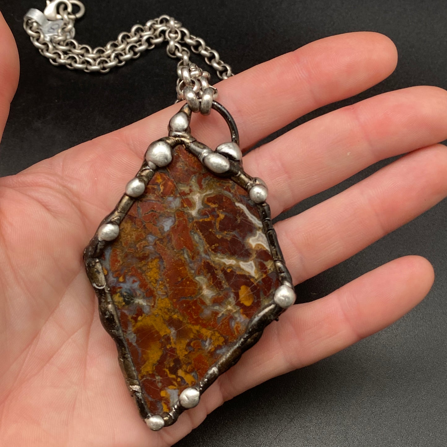 Plume ~ Red Plume Agate Necklace