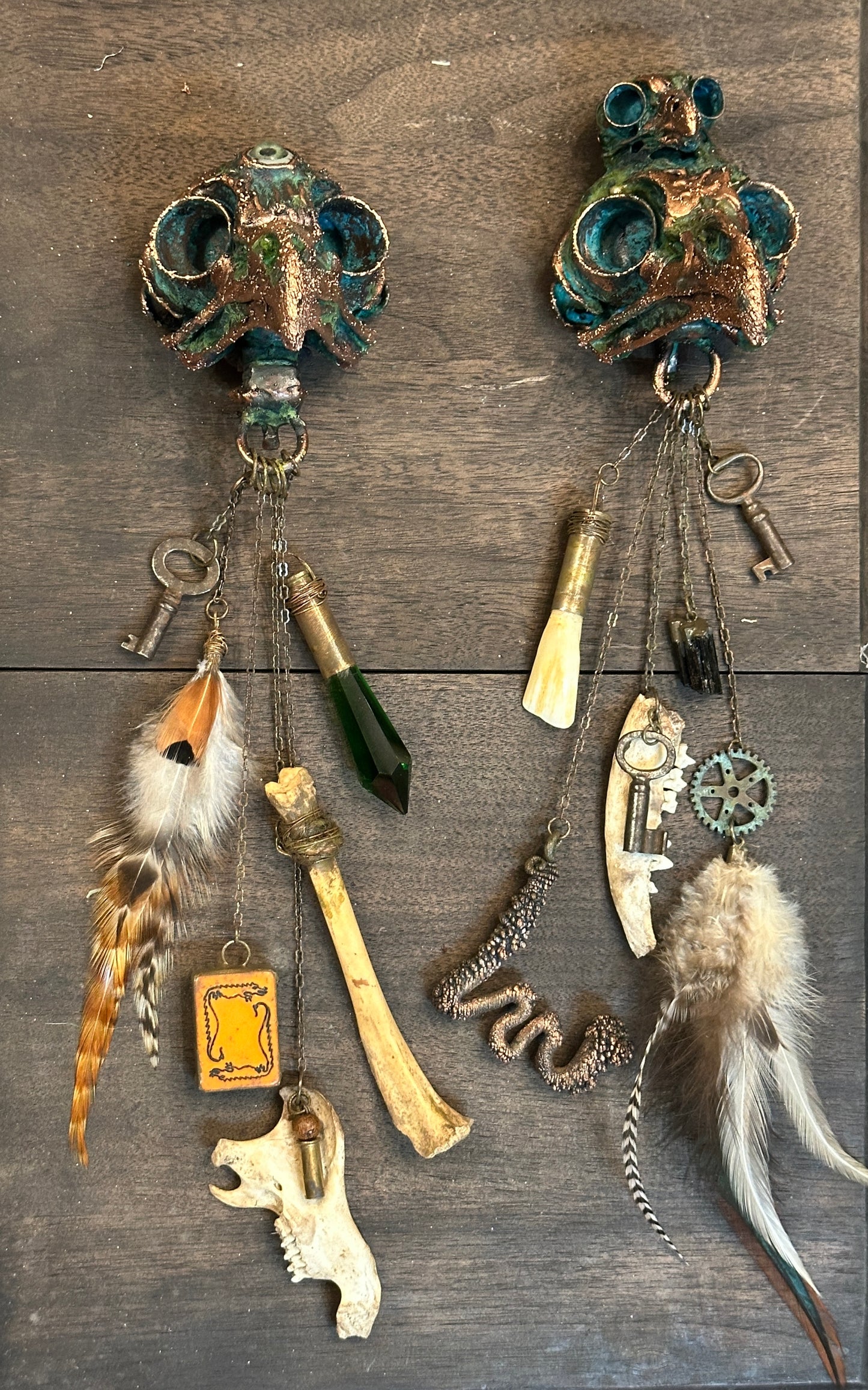 St. Rue ~ Owl Skull Talisman Keeper ~ Copper Electroformed