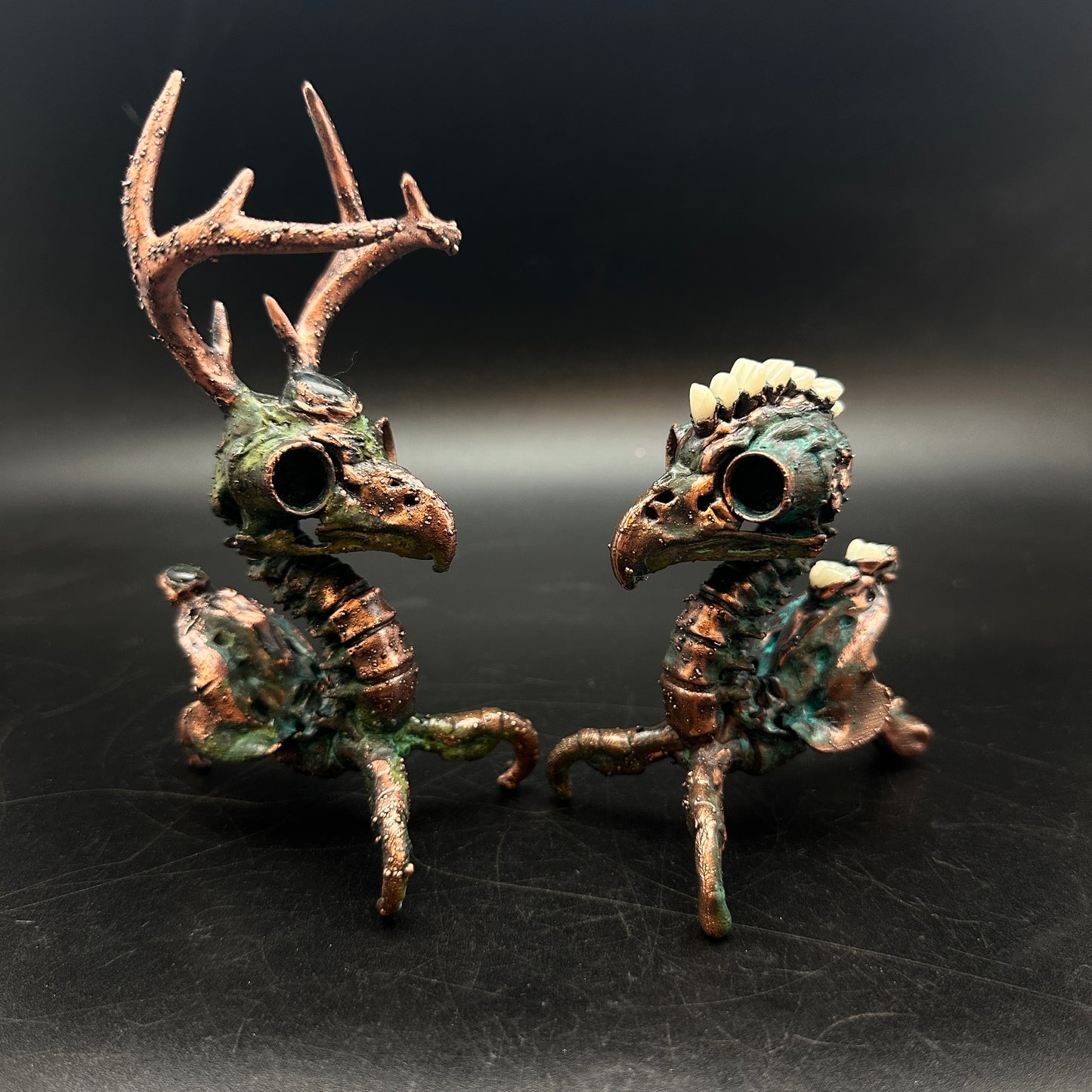 Sweet Thistle ~ Owl Antler Hybrid Copper Electroformed