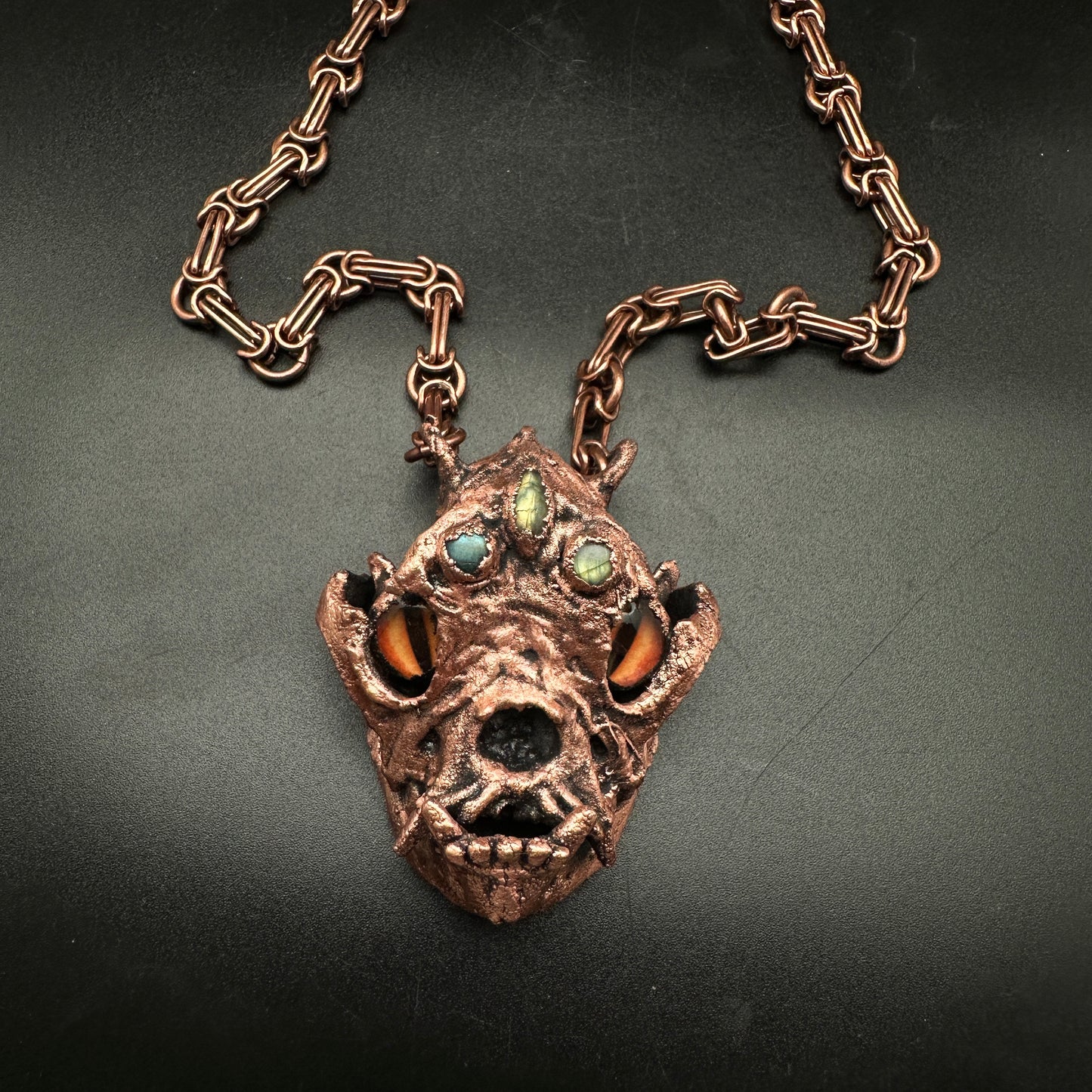 Son of Inugami ~ Medium Dog Demon Copper Electroformed Necklace