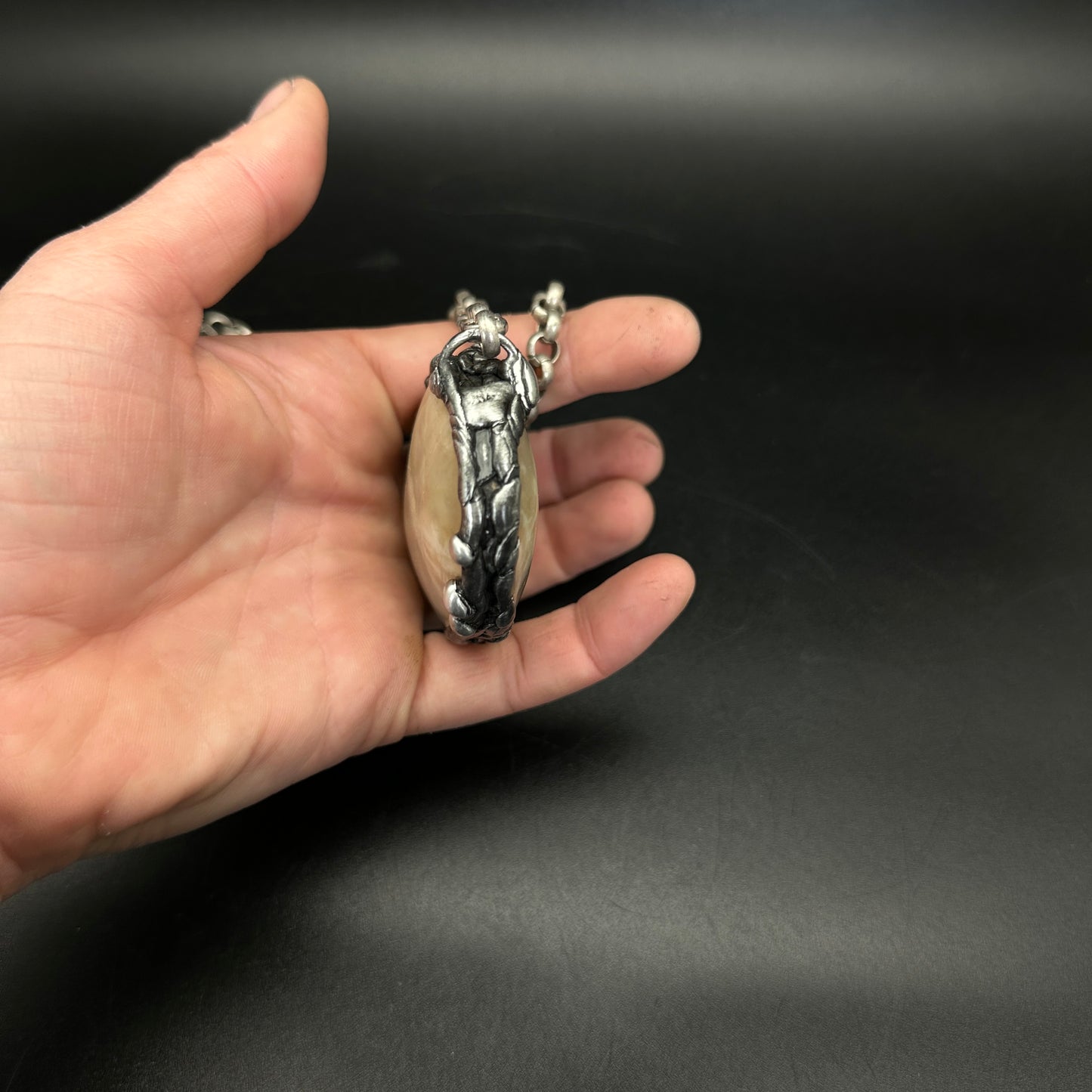 Eclipse Whisper ~ Huge Rare Rainbow Moonstone Pendant