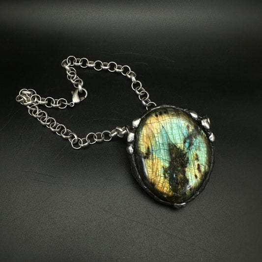 Aurora’s Veil ~ XL Labradorite Necklace