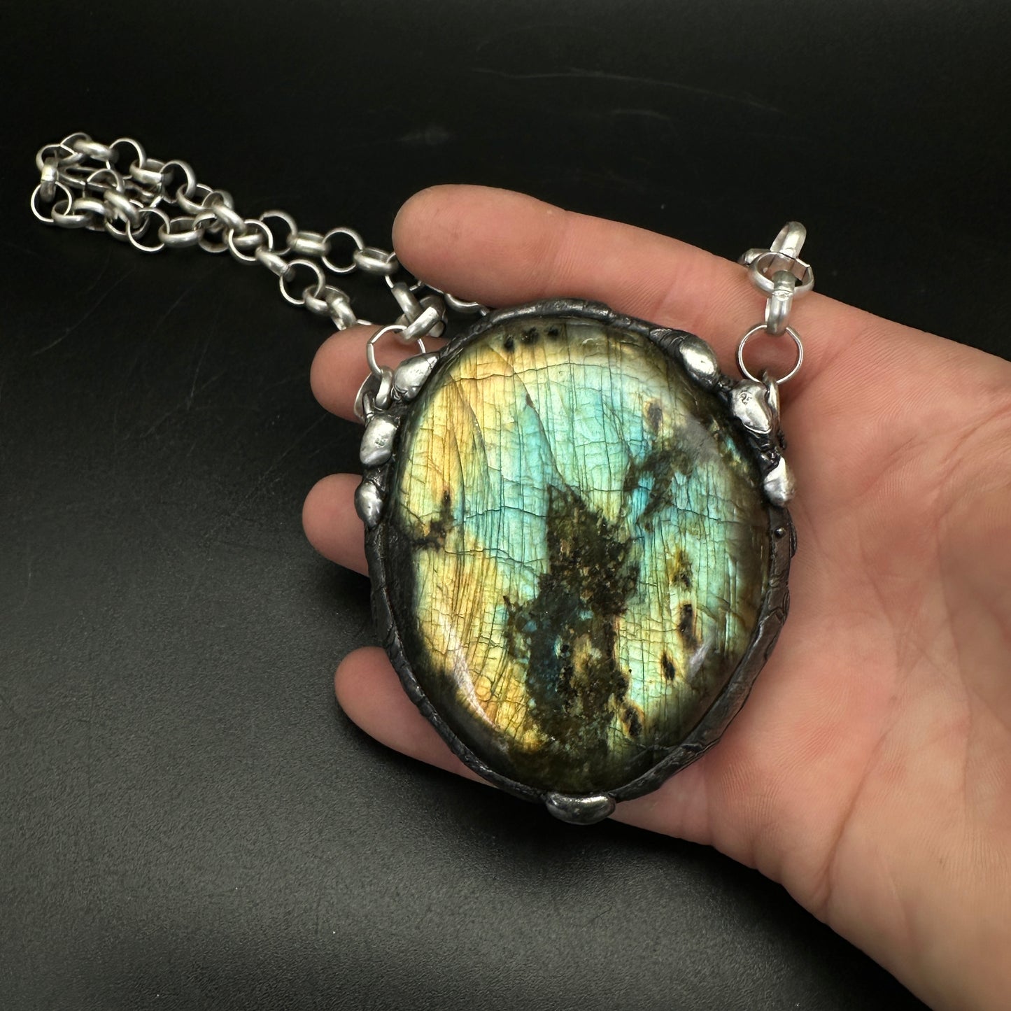 Aurora’s Veil ~ XL Labradorite Necklace