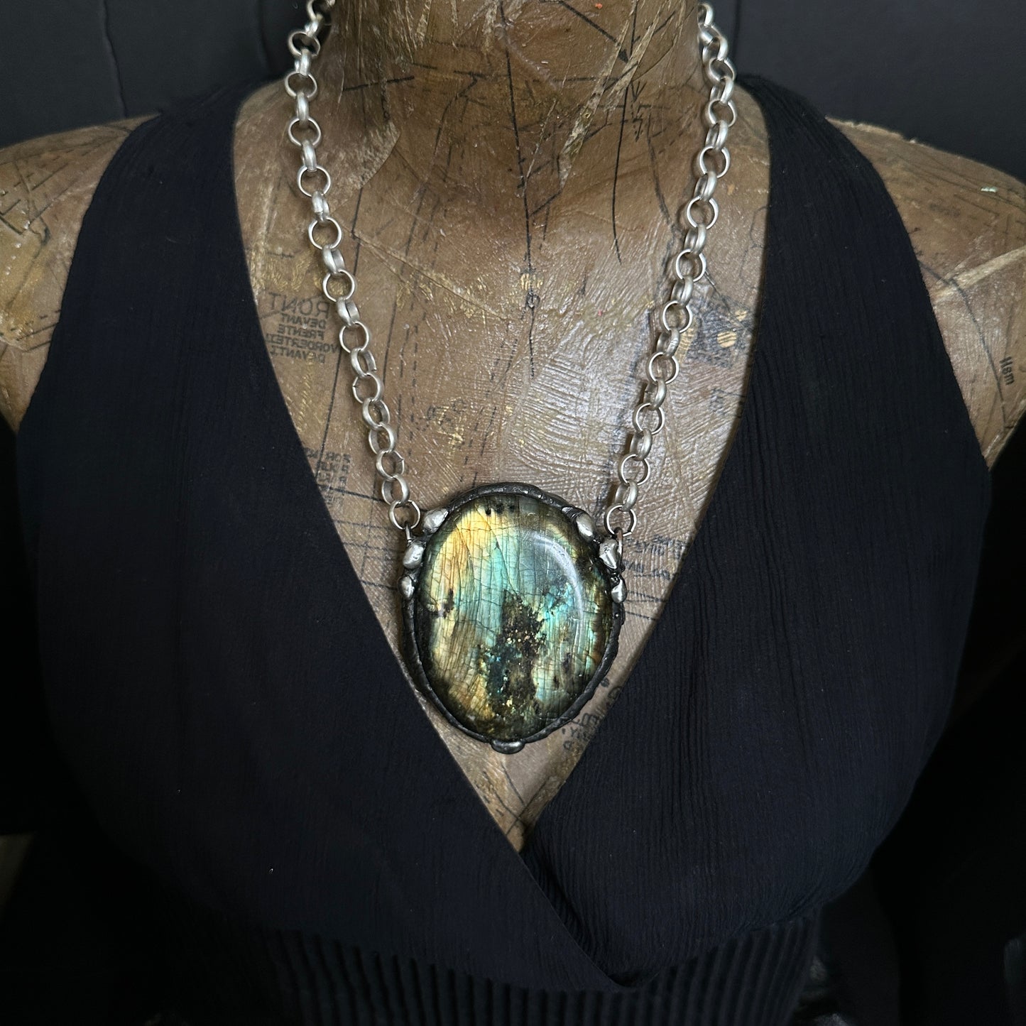 Aurora’s Veil ~ XL Labradorite Necklace