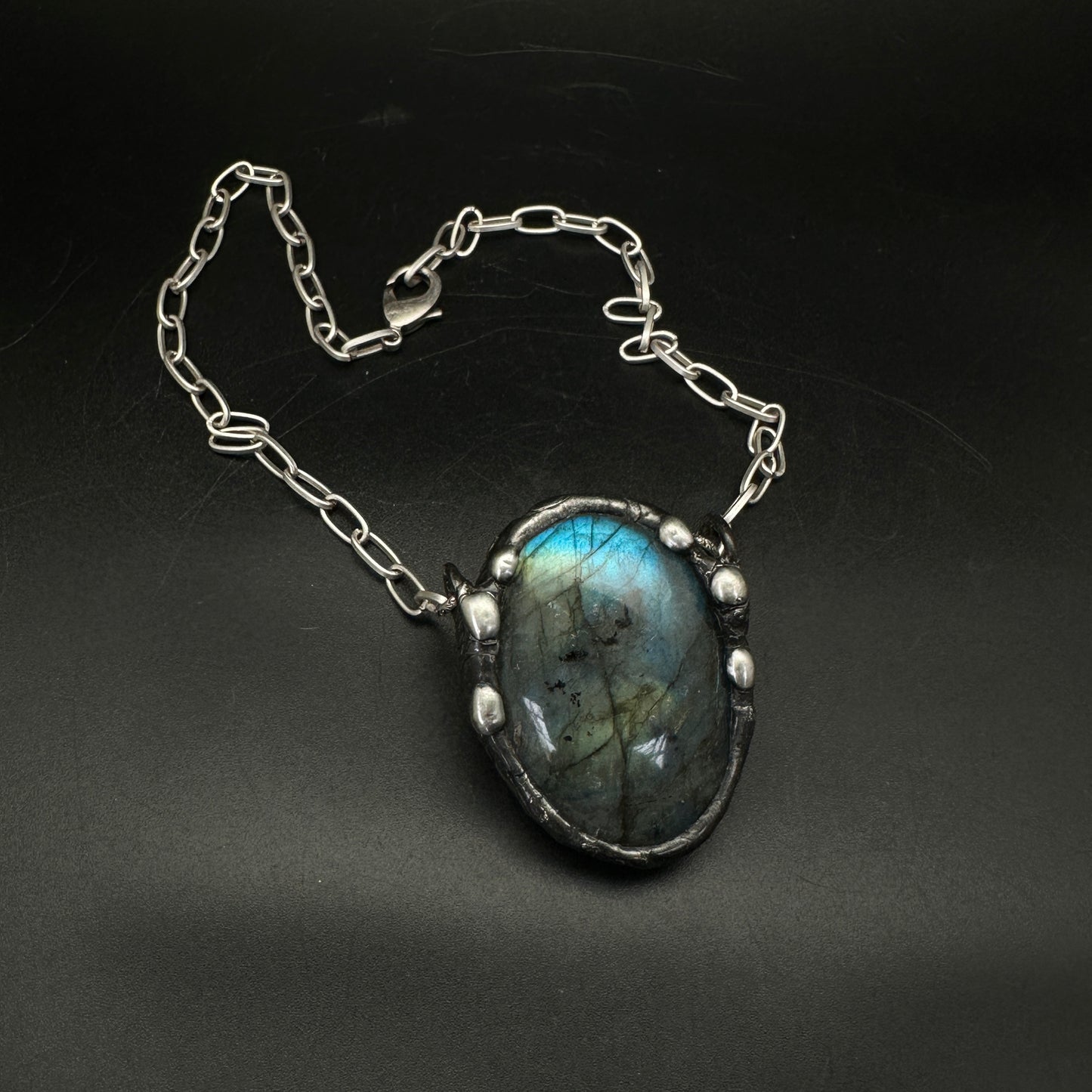 Cosmic Shadows ~ Large Labradorite Talisman Necklace