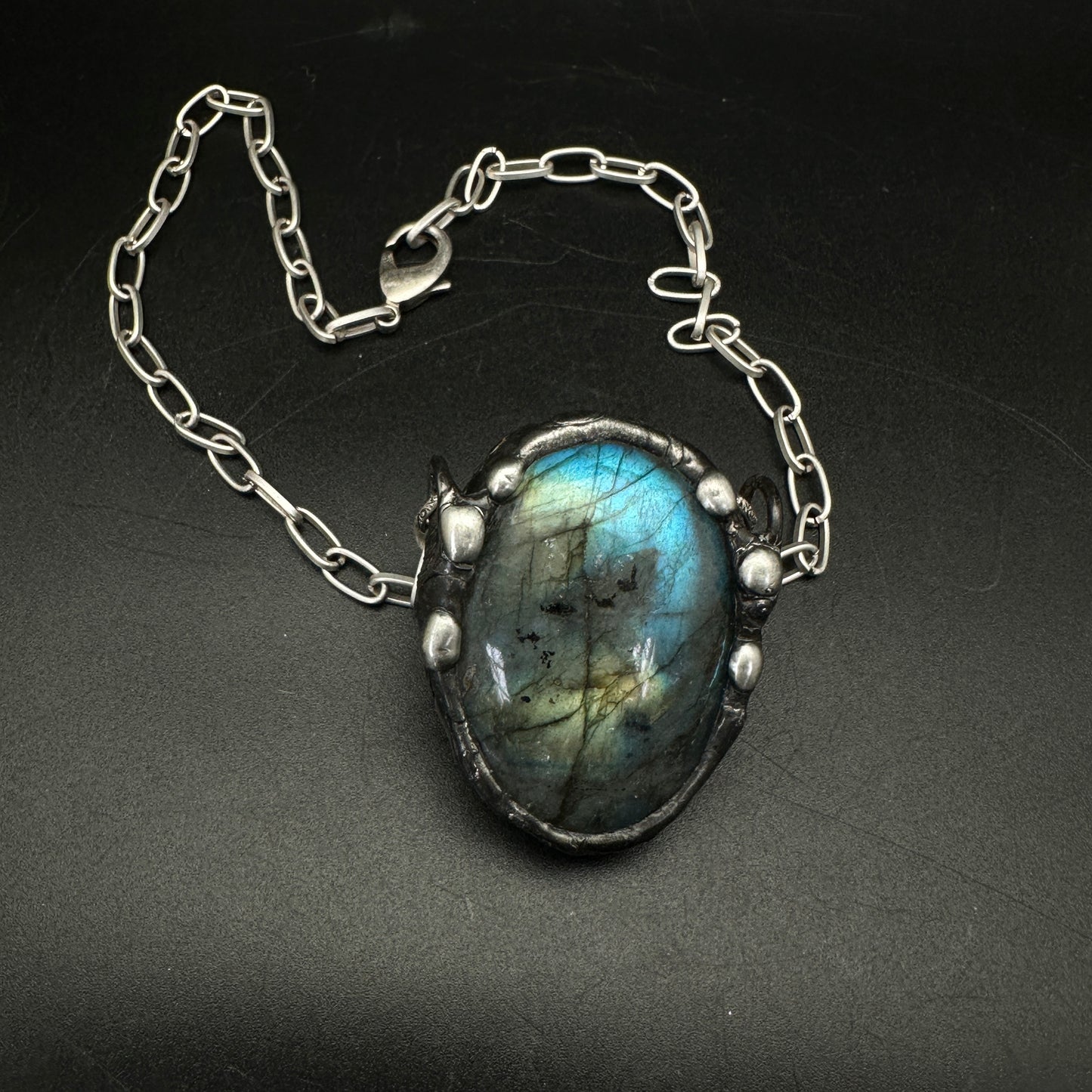 Cosmic Shadows ~ Large Labradorite Talisman Necklace