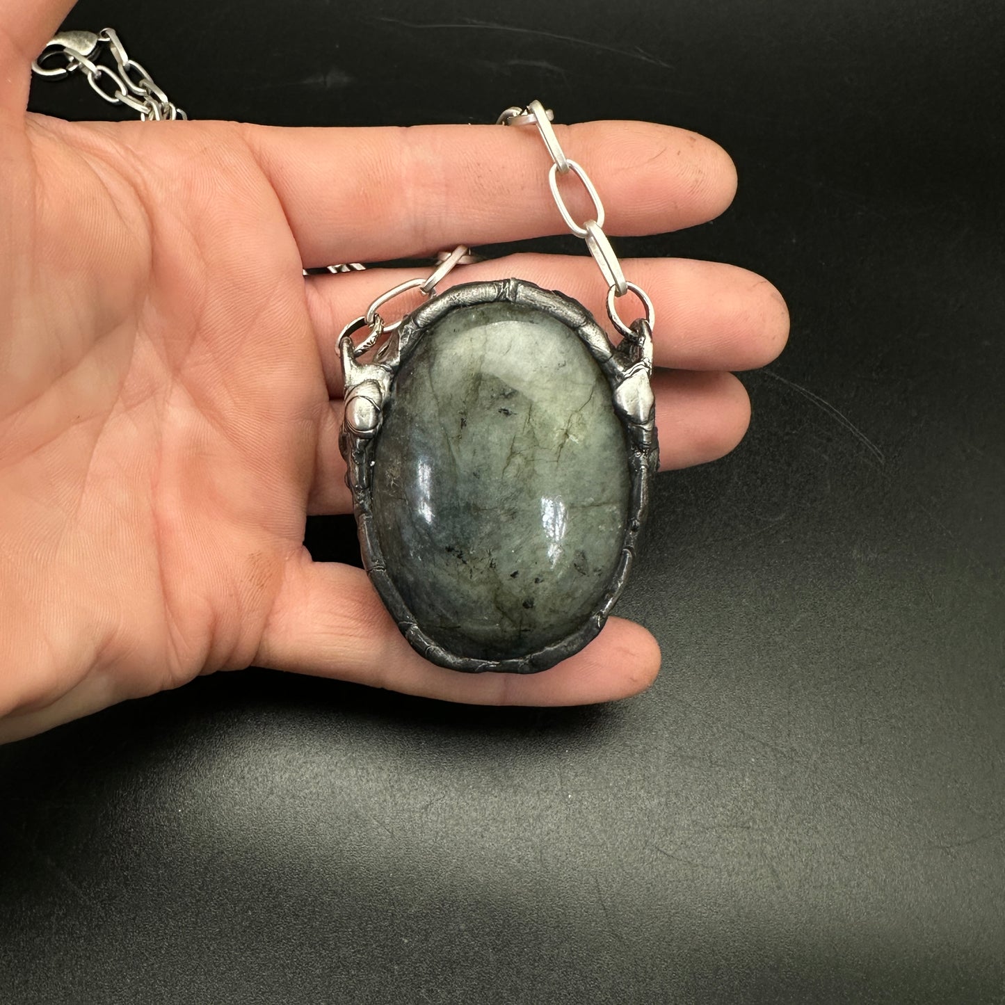 Cosmic Shadows ~ Large Labradorite Talisman Necklace