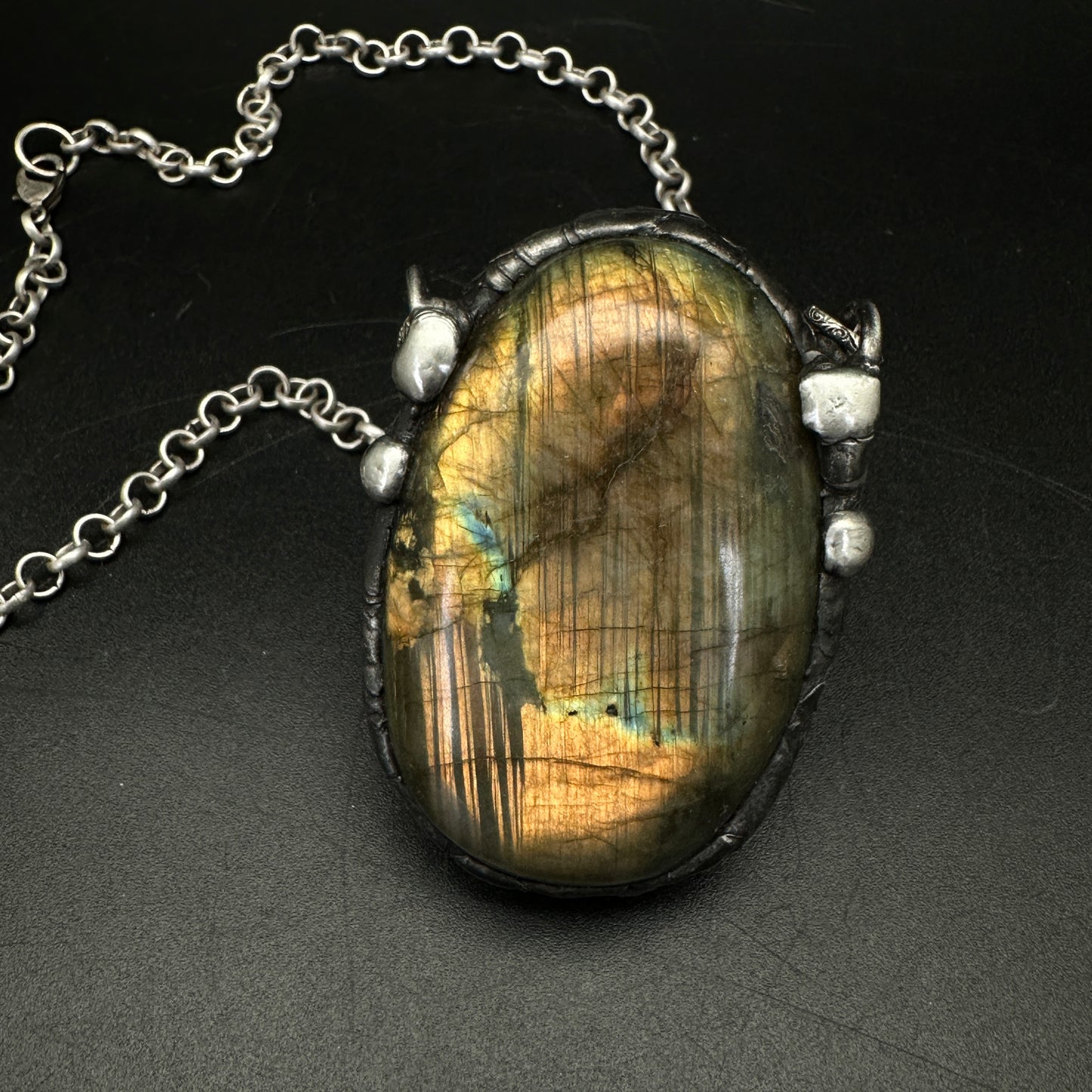 Golden Magic ~ XL Labradorite Necklace
