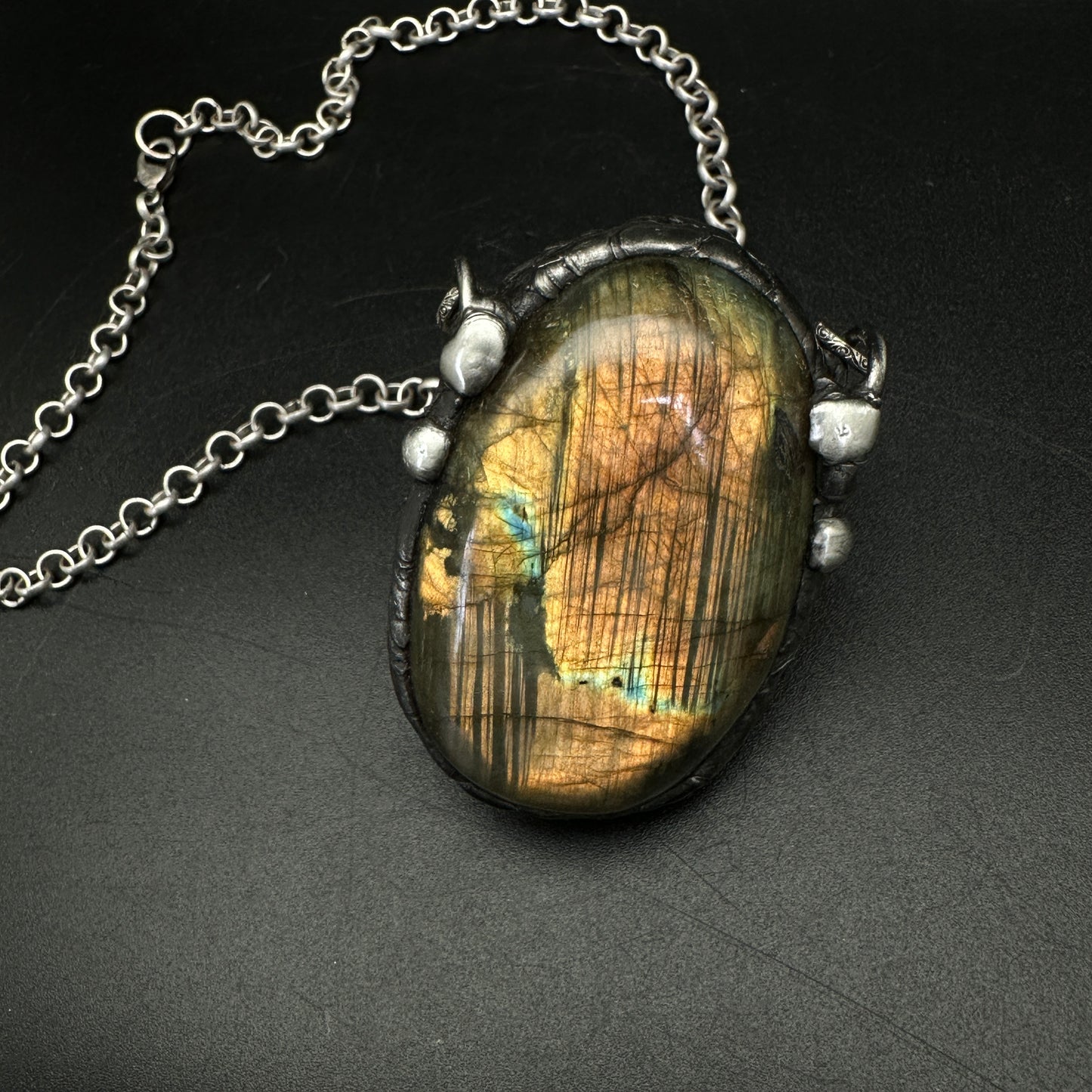 Golden Magic ~ XL Labradorite Necklace