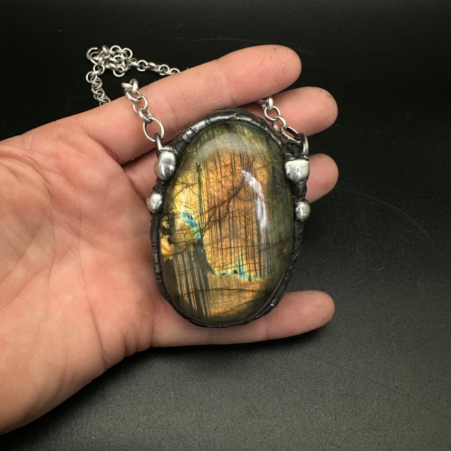 Golden Magic ~ XL Labradorite Necklace