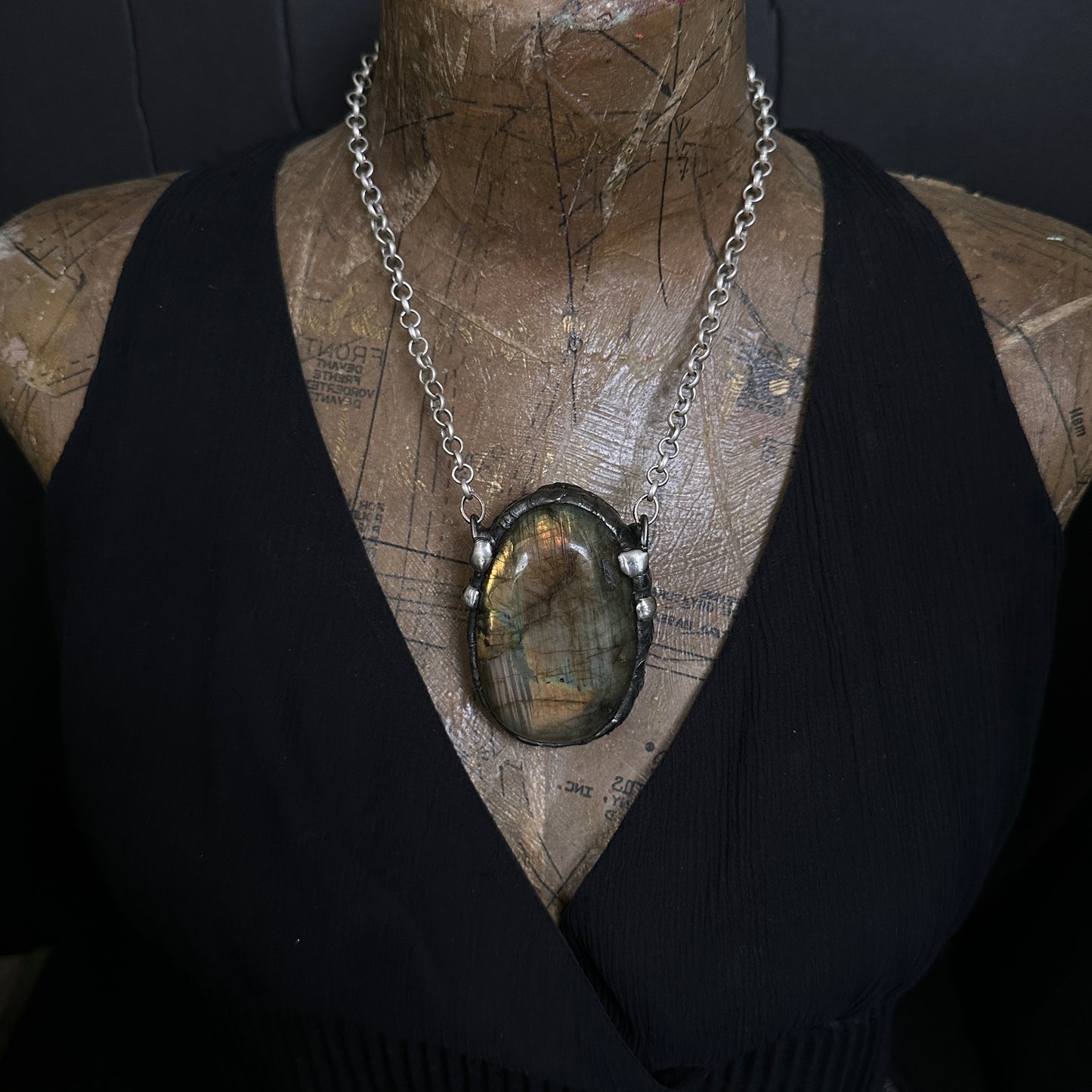 Golden Magic ~ XL Labradorite Necklace