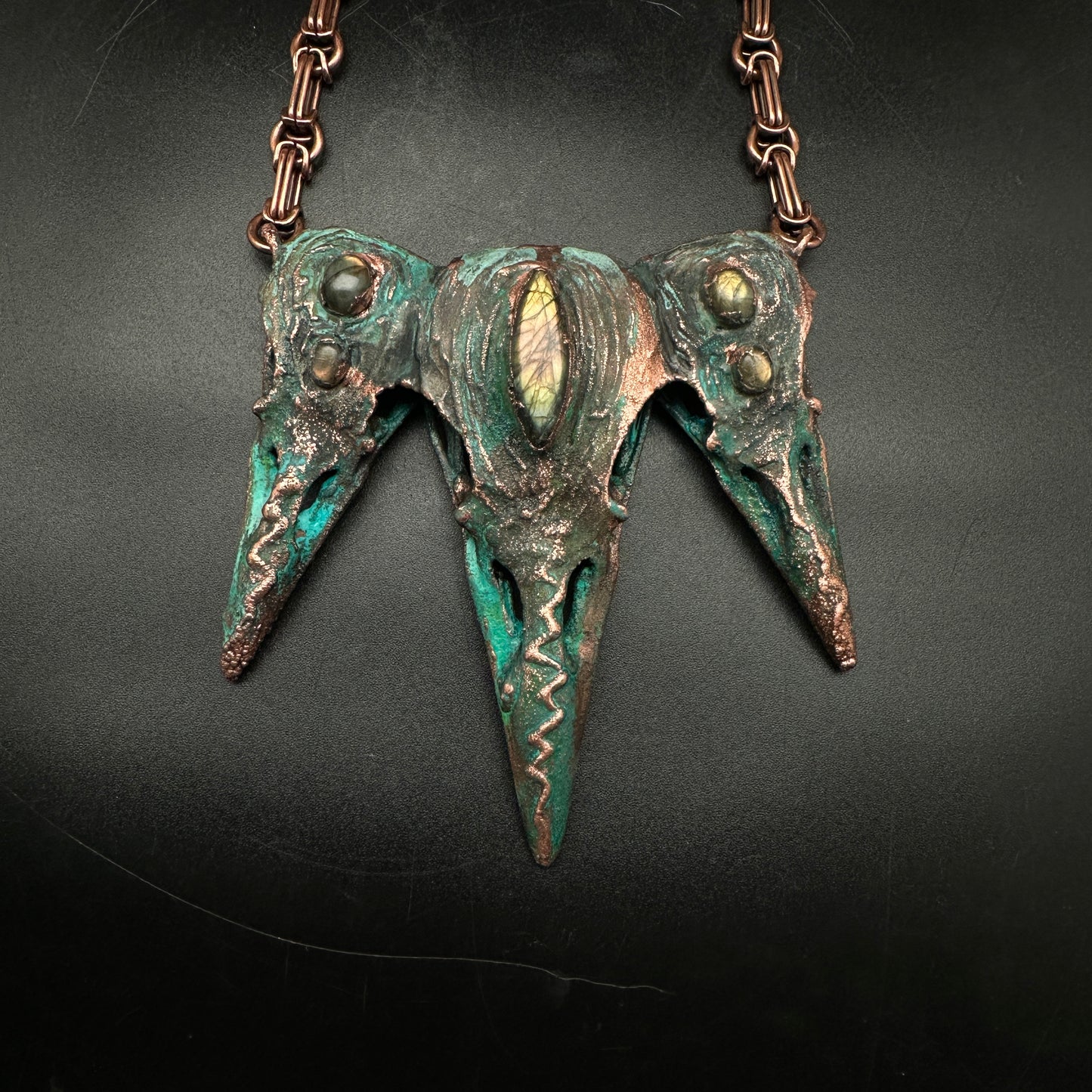Primeval ~ Raven Copper Electroformed Necklace