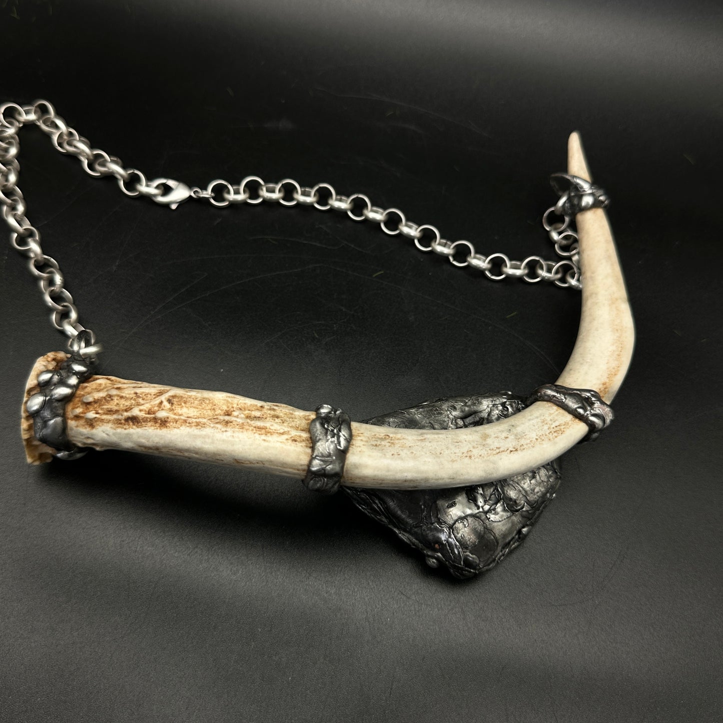Ødjer ~ Antler & Malachite Necklace