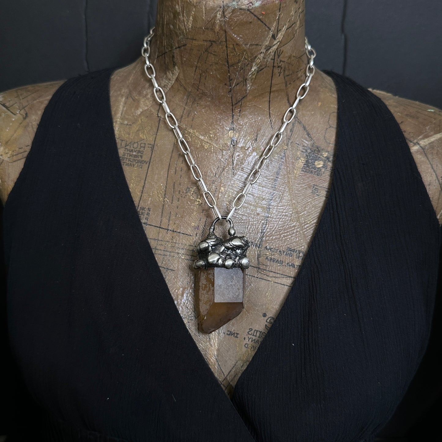 Congo Gold ~ Natural Citrine Crystal Pendant