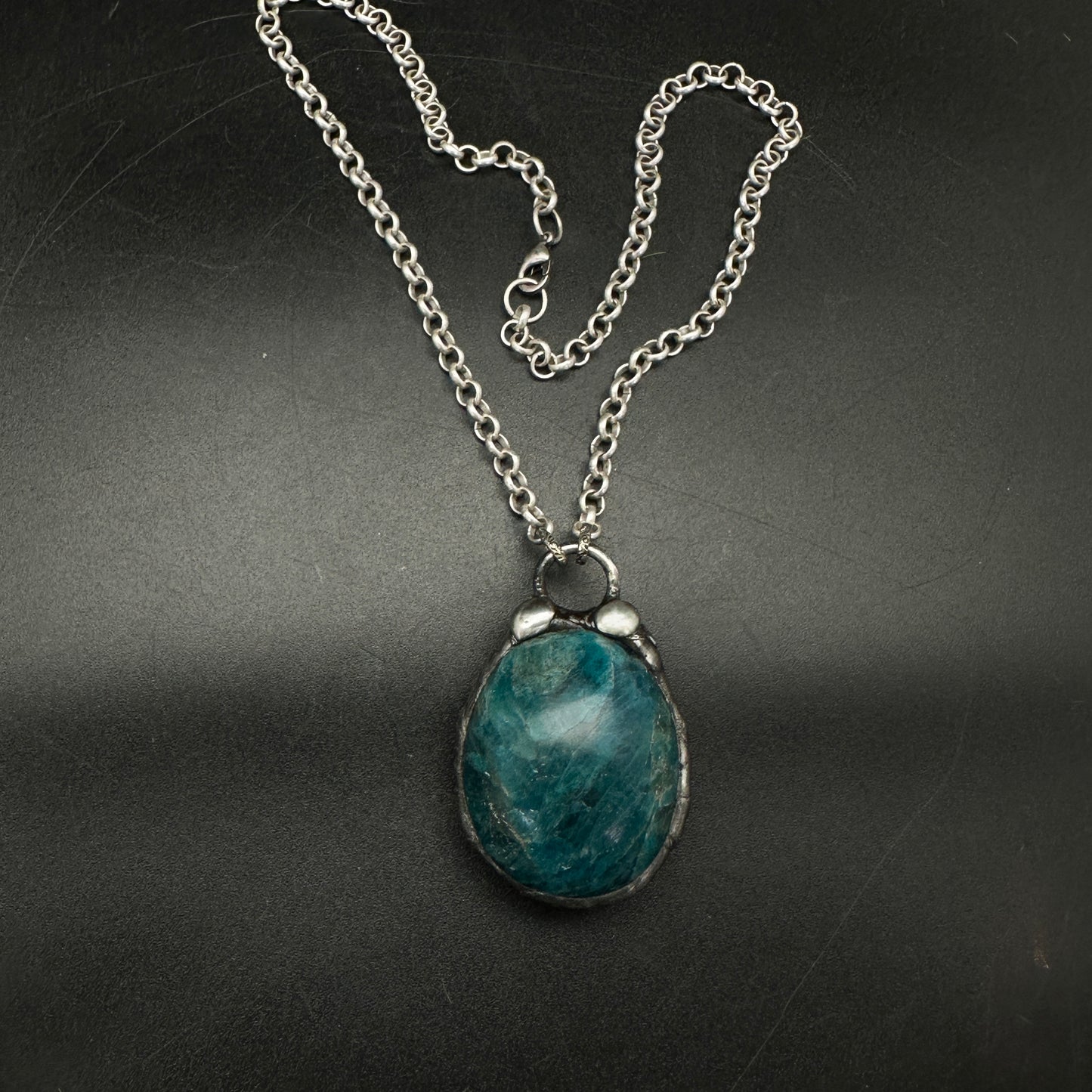 Blue Orbit ~ Blue Apatite Talisman Necklace