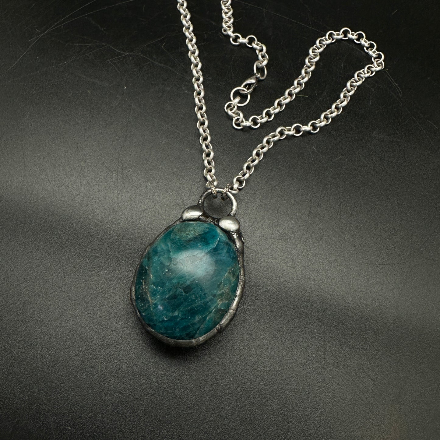 Blue Orbit ~ Blue Apatite Talisman Necklace