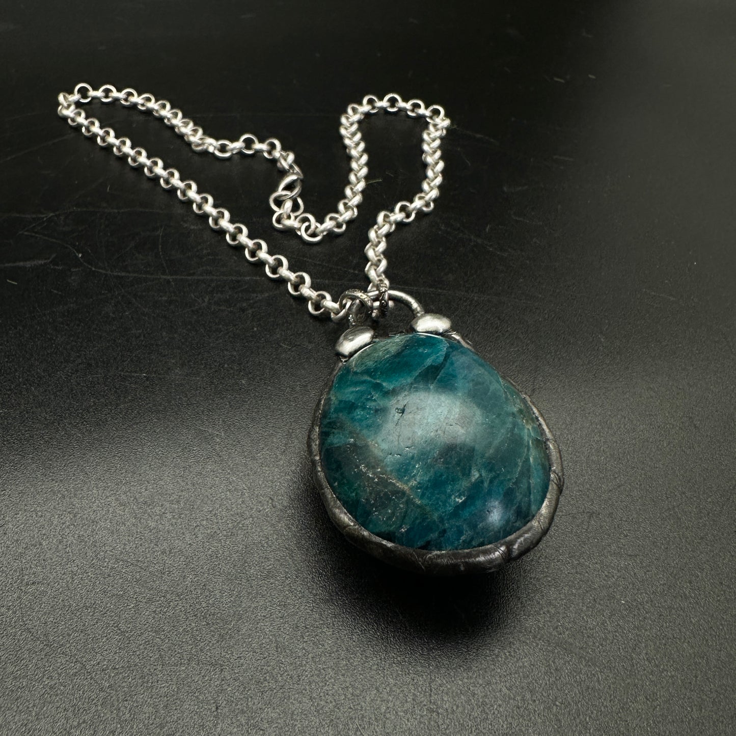 Blue Orbit ~ Blue Apatite Talisman Necklace