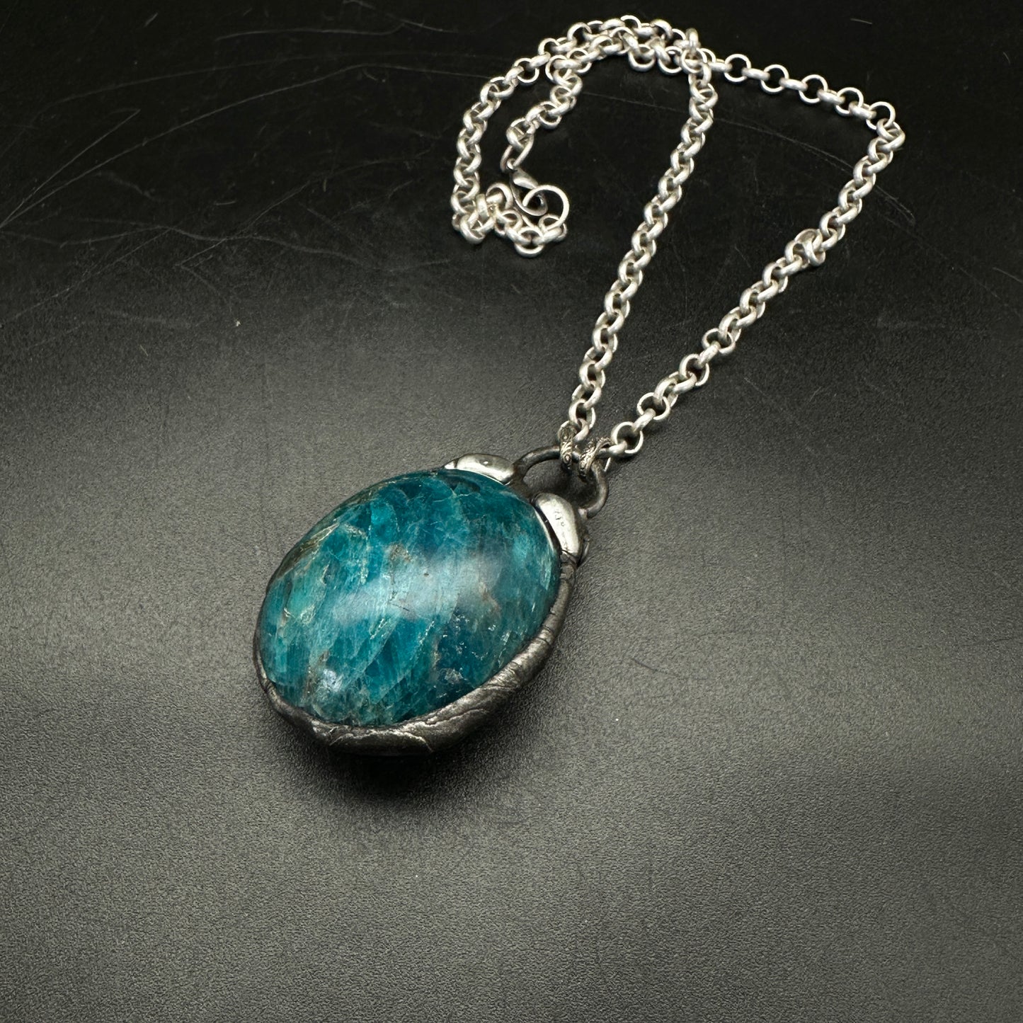 Blue Orbit ~ Blue Apatite Talisman Necklace