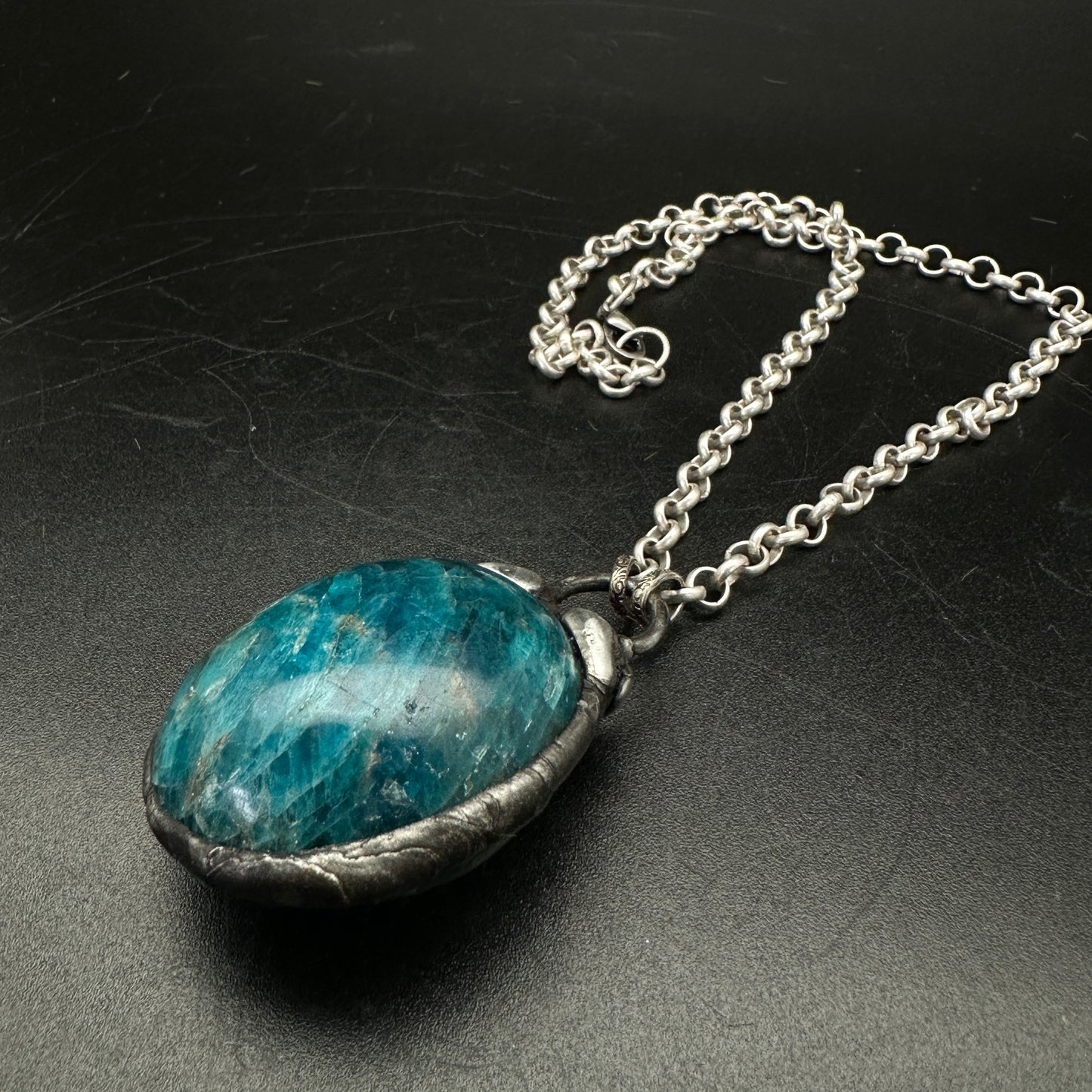 Blue Orbit ~ Blue Apatite Talisman Necklace