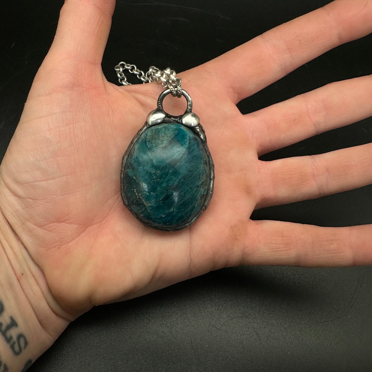 Blue Orbit ~ Blue Apatite Talisman Necklace